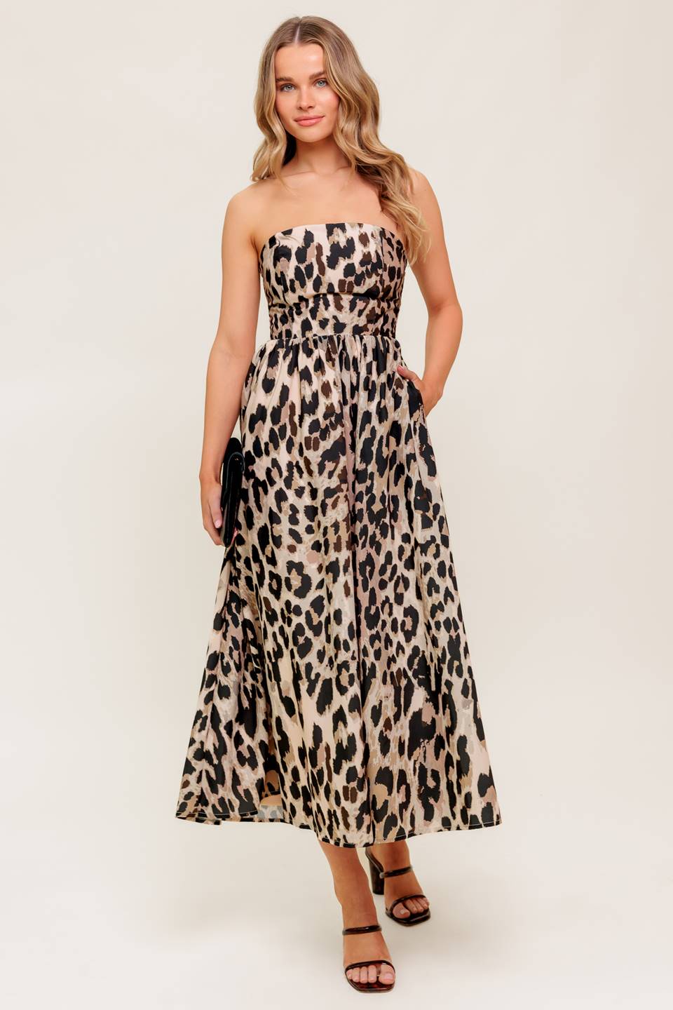 FLUTTER GLOW BALLET WOVEN MIDI DRESS Flying Tomato