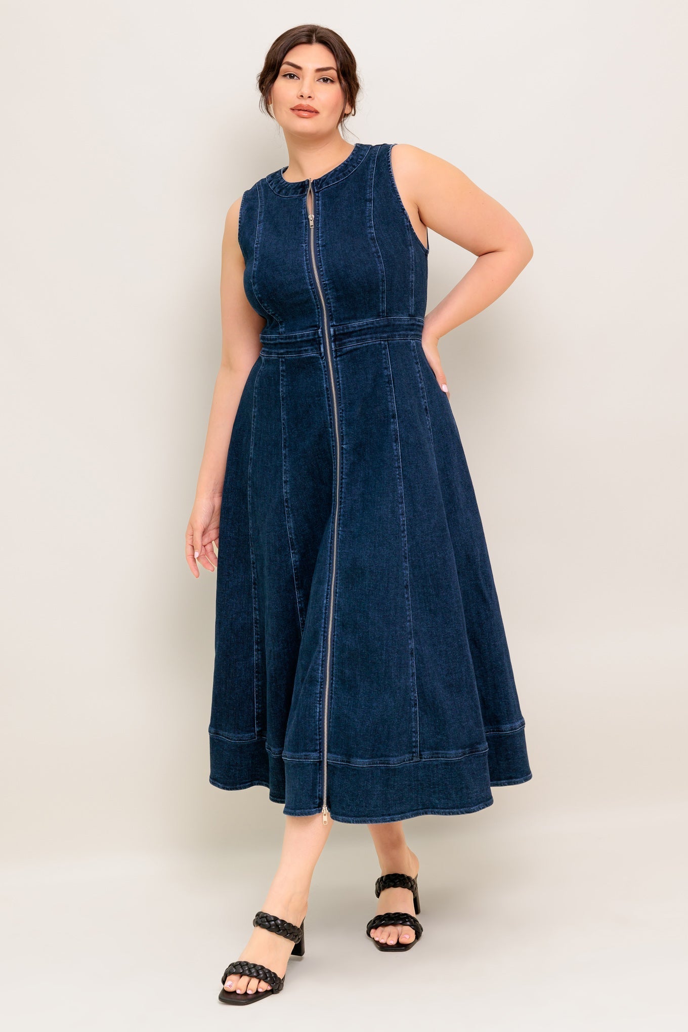 RAW BEAUTY DENIM MIDI DRESS Flying Tomato