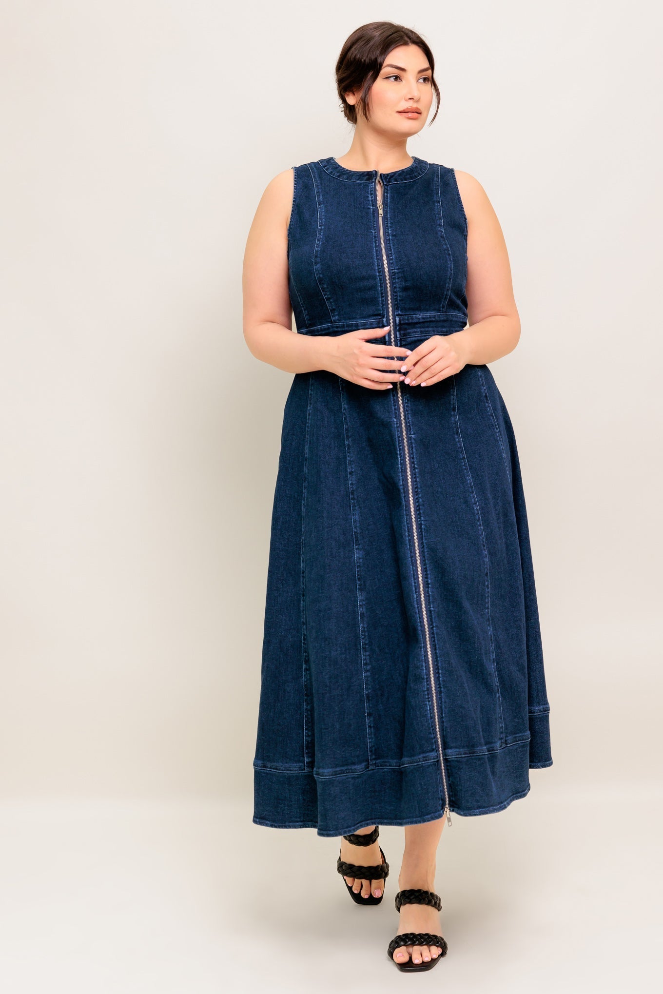RAW BEAUTY DENIM MIDI DRESS Flying Tomato
