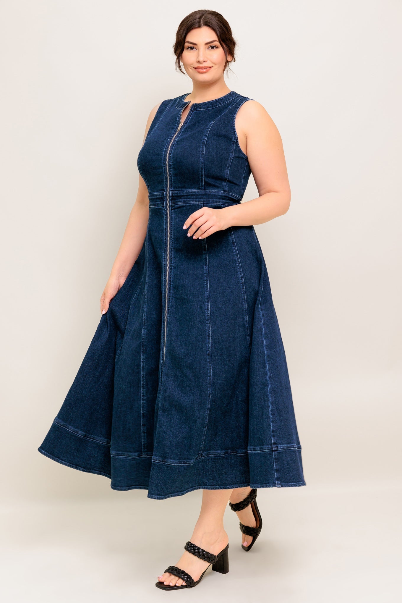 RAW BEAUTY DENIM MIDI DRESS Flying Tomato