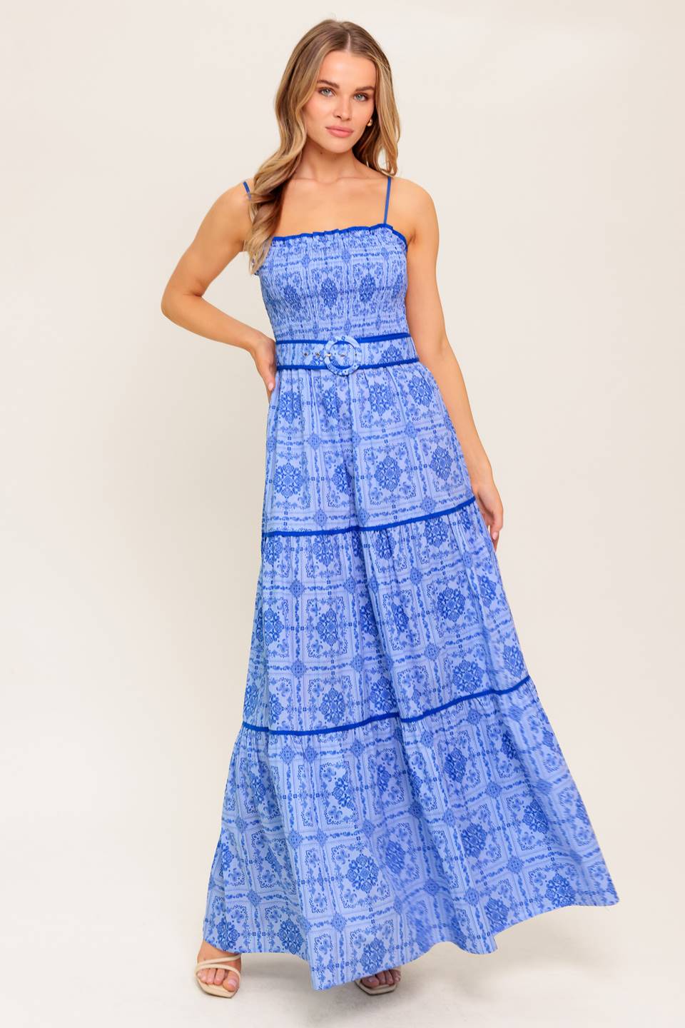 WAVES AND WHIMSY WOVEN MAXI DRESS Flying Tomato