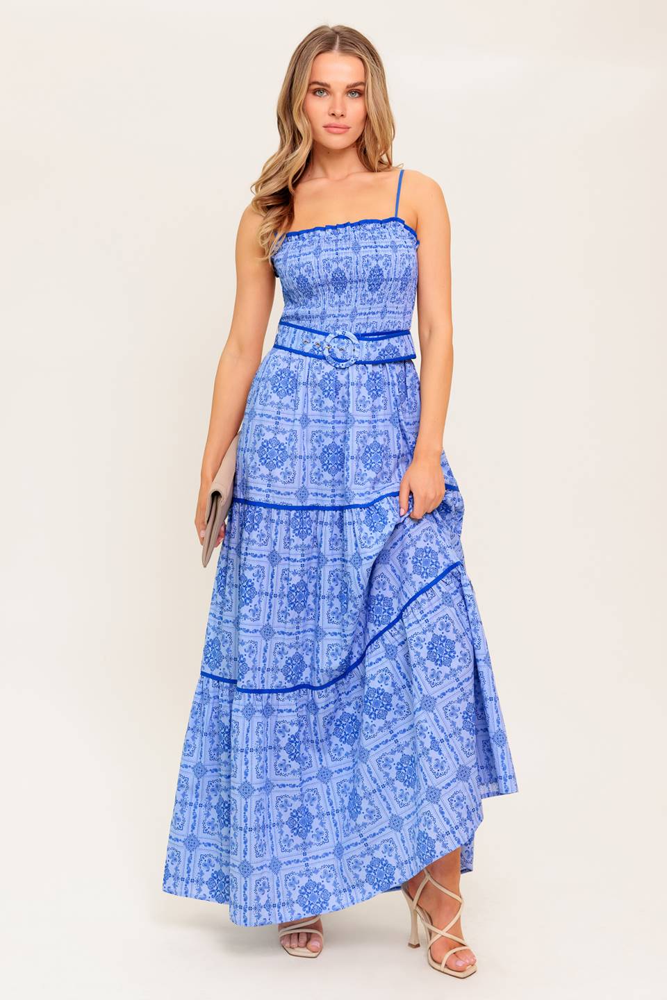 WAVES AND WHIMSY WOVEN MAXI DRESS Flying Tomato