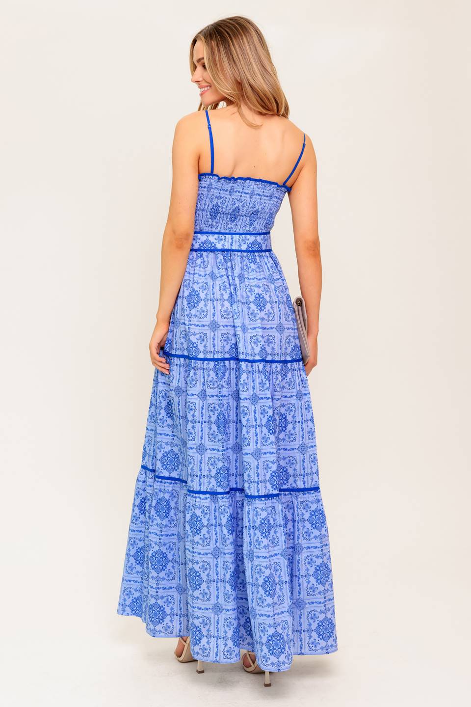WAVES AND WHIMSY WOVEN MAXI DRESS Flying Tomato
