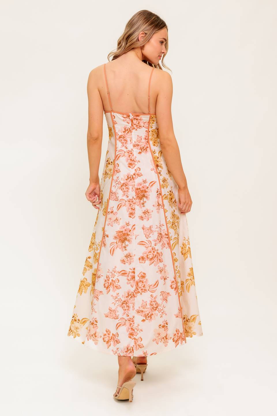 SANDSTONE PETAL WOVEN MIDI DRESS Flying Tomato