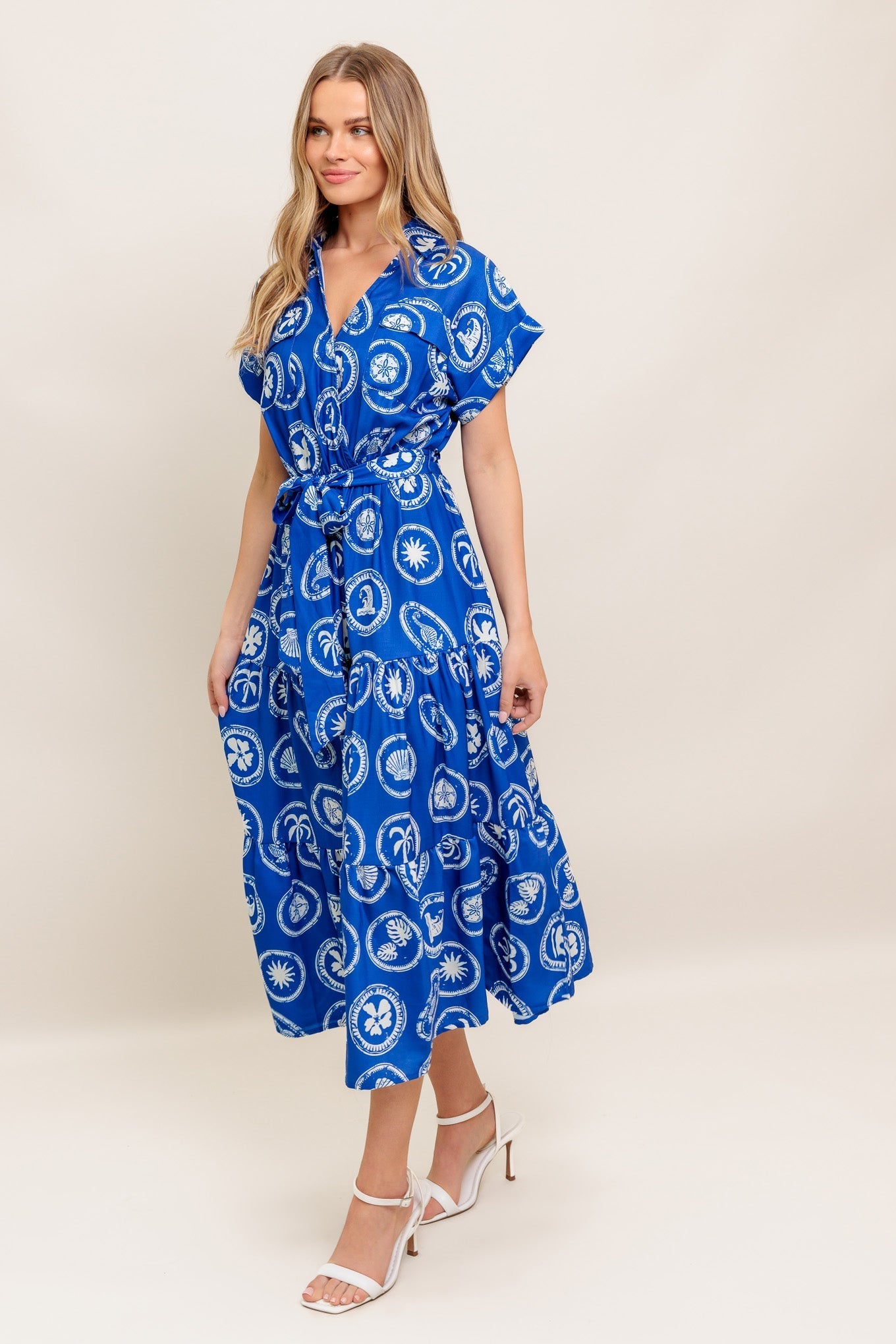 GREEK ISLE MEDALLION WOVEN MIDI DRESS Flying Tomato