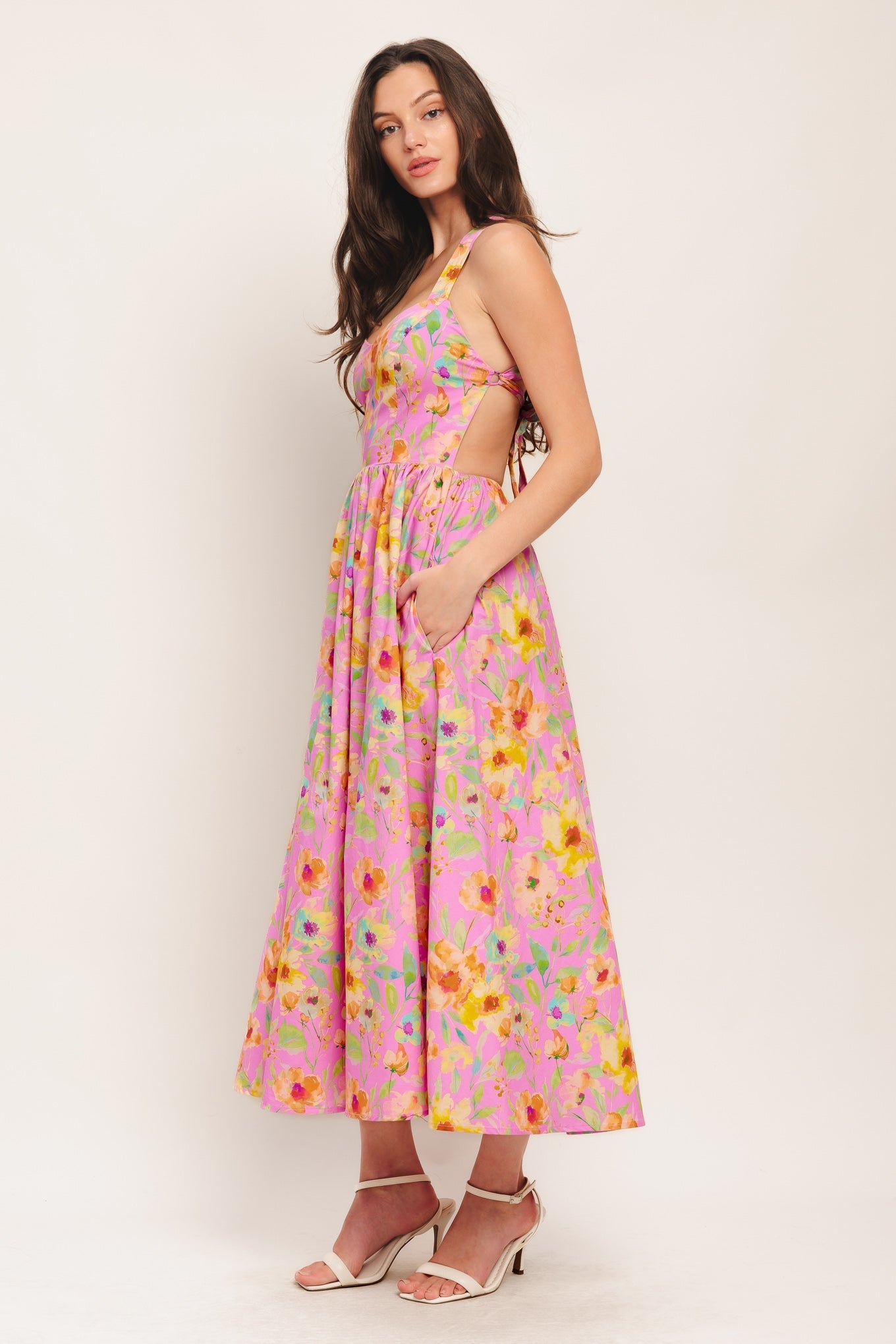 ROSY DAYDREAM WOVEN MIDI DRESS Flying Tomato