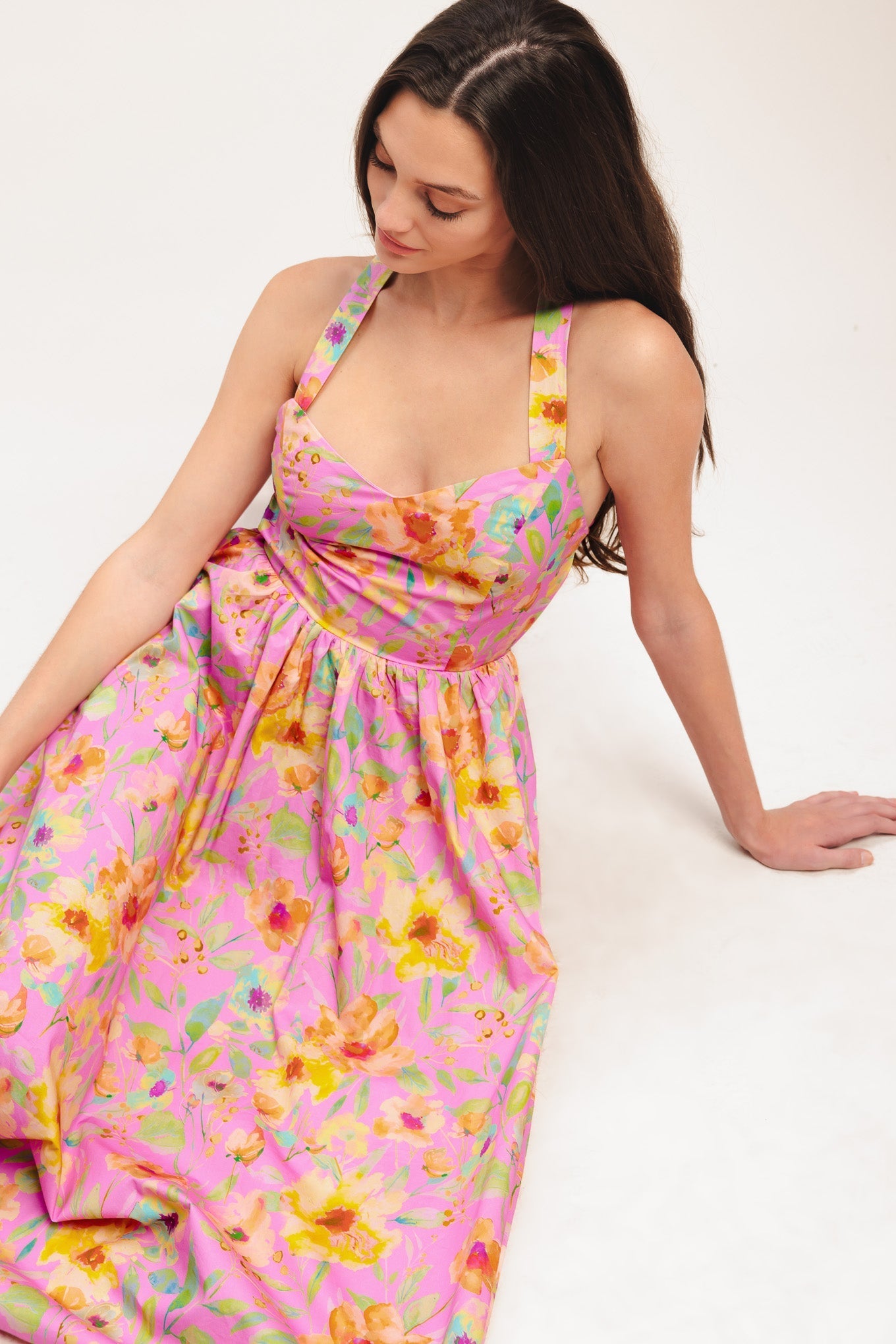 ROSY DAYDREAM WOVEN MIDI DRESS Flying Tomato