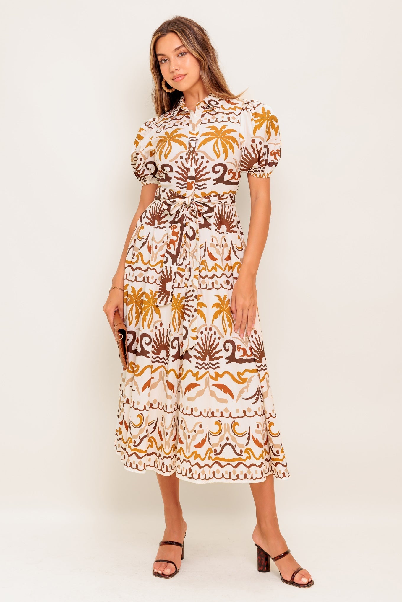 TROPICANA SUNSET WOVEN MIDI DRESS Flying Tomato