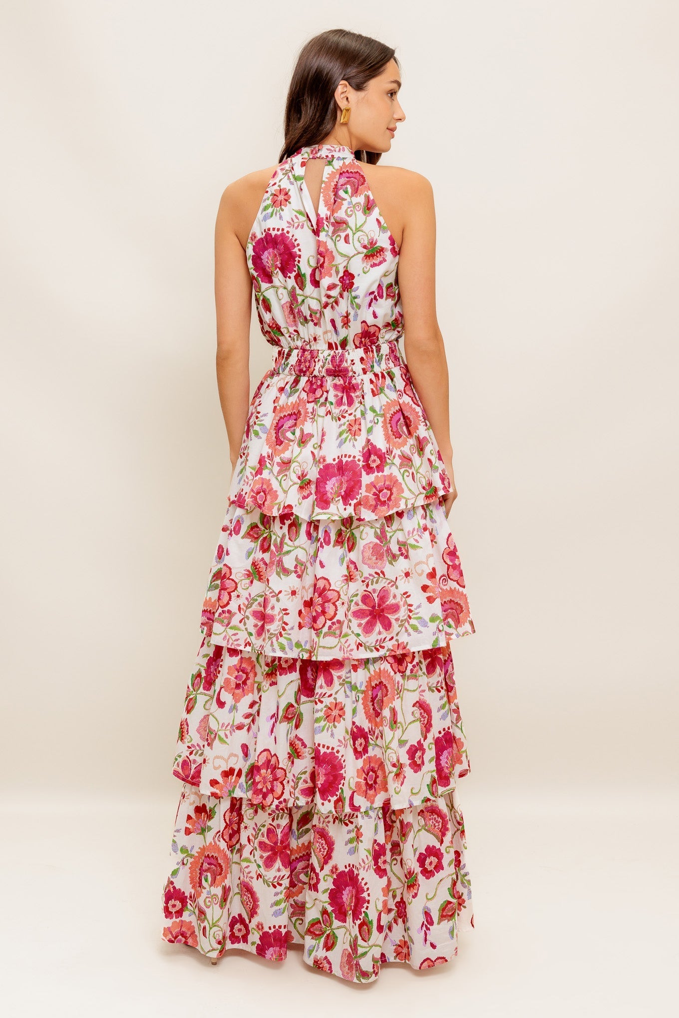 FLORAL RHAPSODY WOVEN MAXI DRESS Flying Tomato