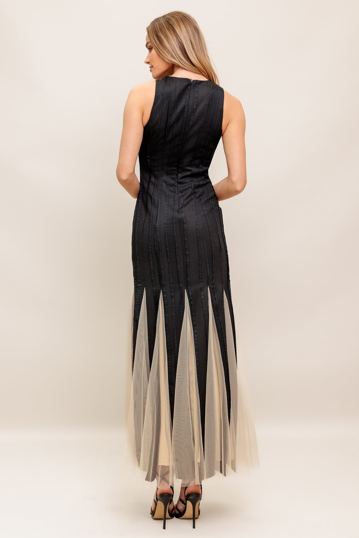NOIR TULLE BLACK KNIT MAXI DRESS Flying Tomato
