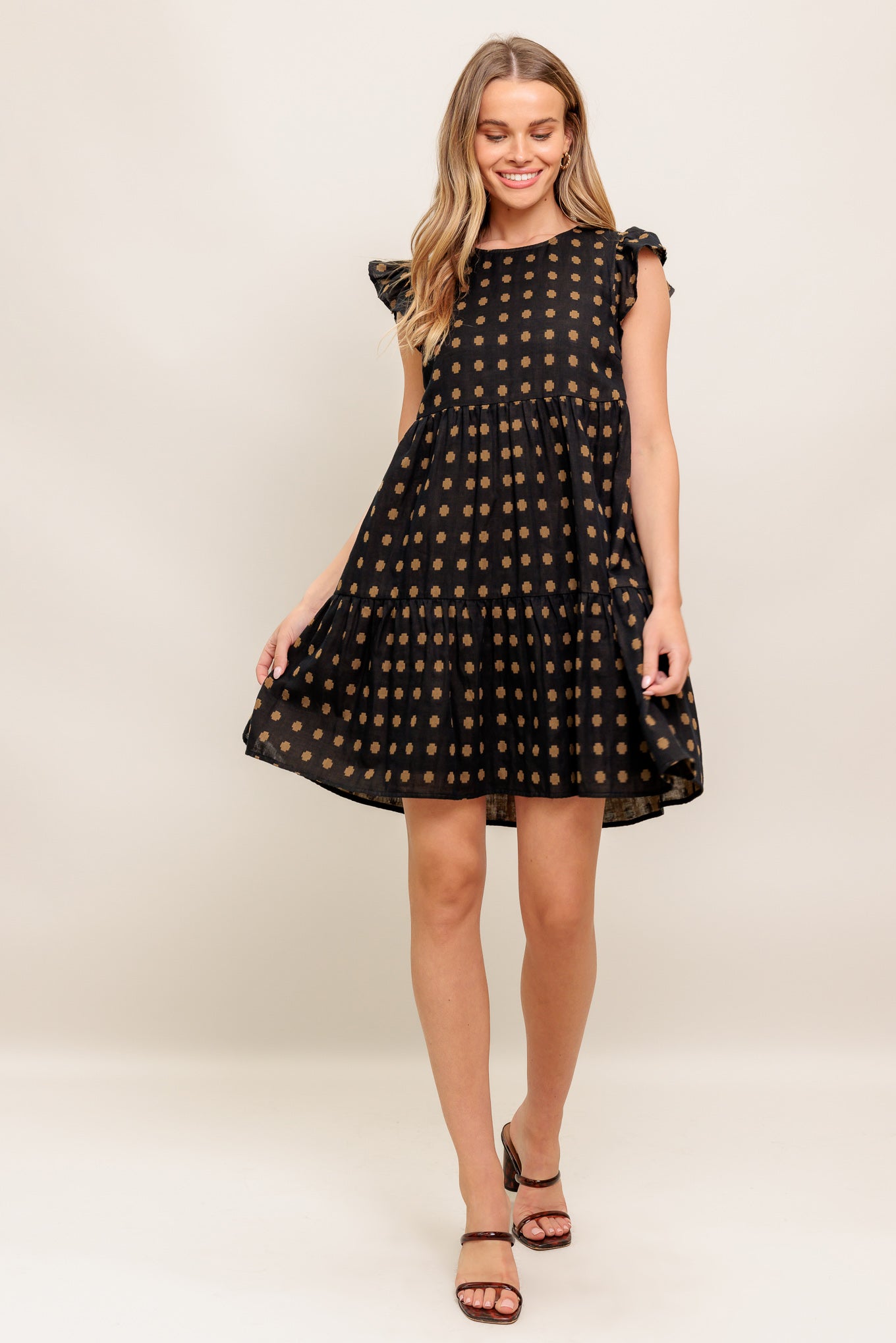 POLKA BREEZE WOVEN MINI DRESS Flying Tomato