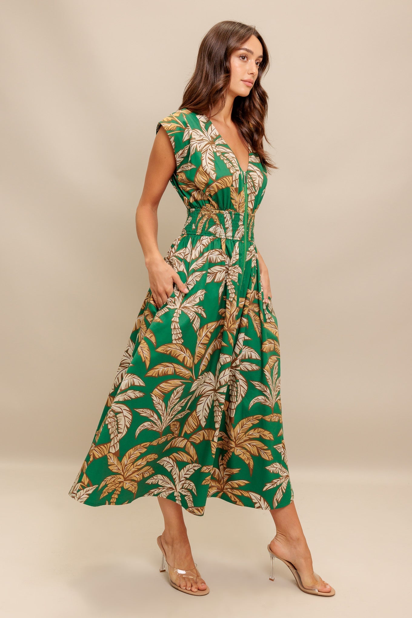 LUSH STILLNESS WOVEN MIDI DRESS Flying Tomato