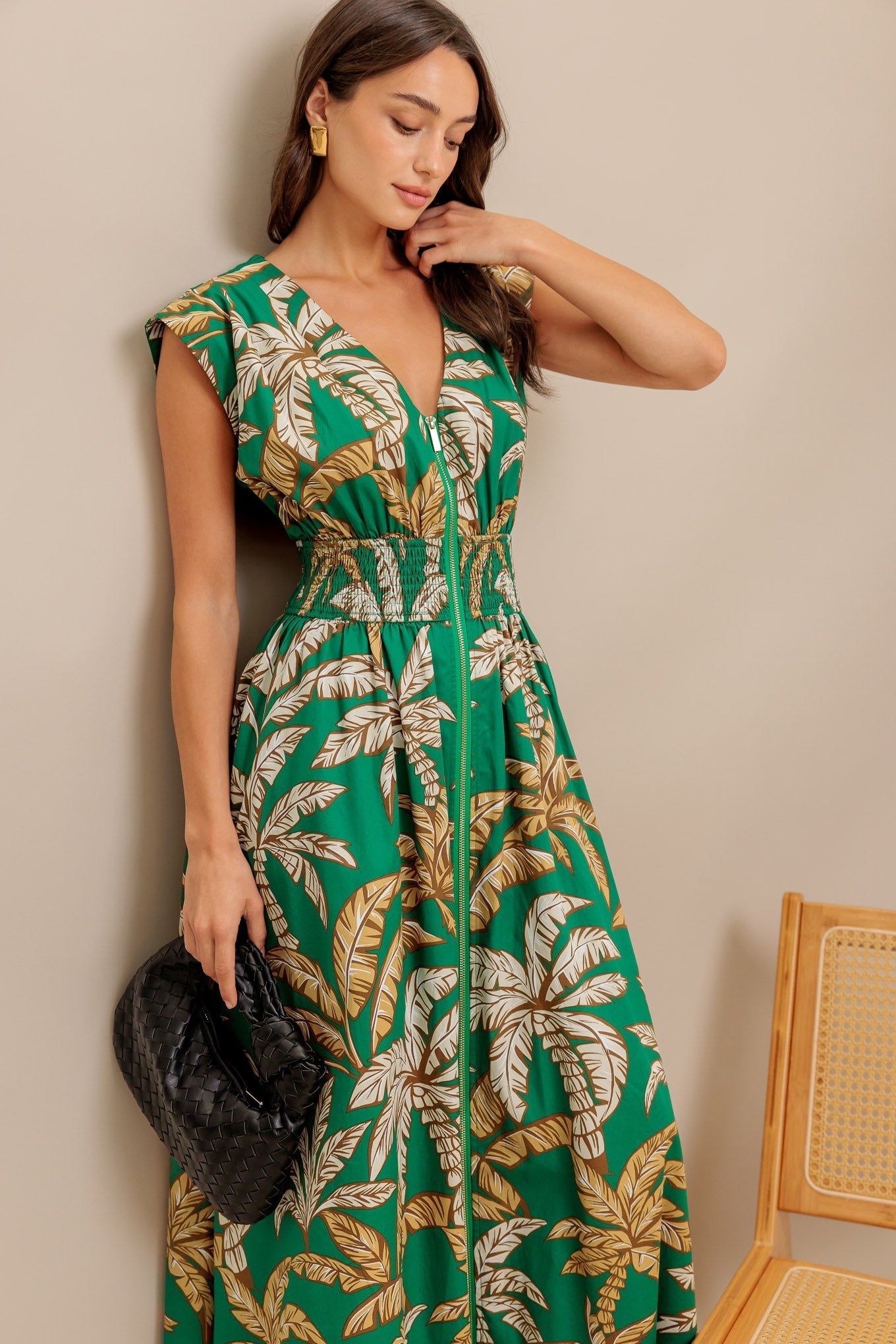 LUSH STILLNESS WOVEN MIDI DRESS Flying Tomato