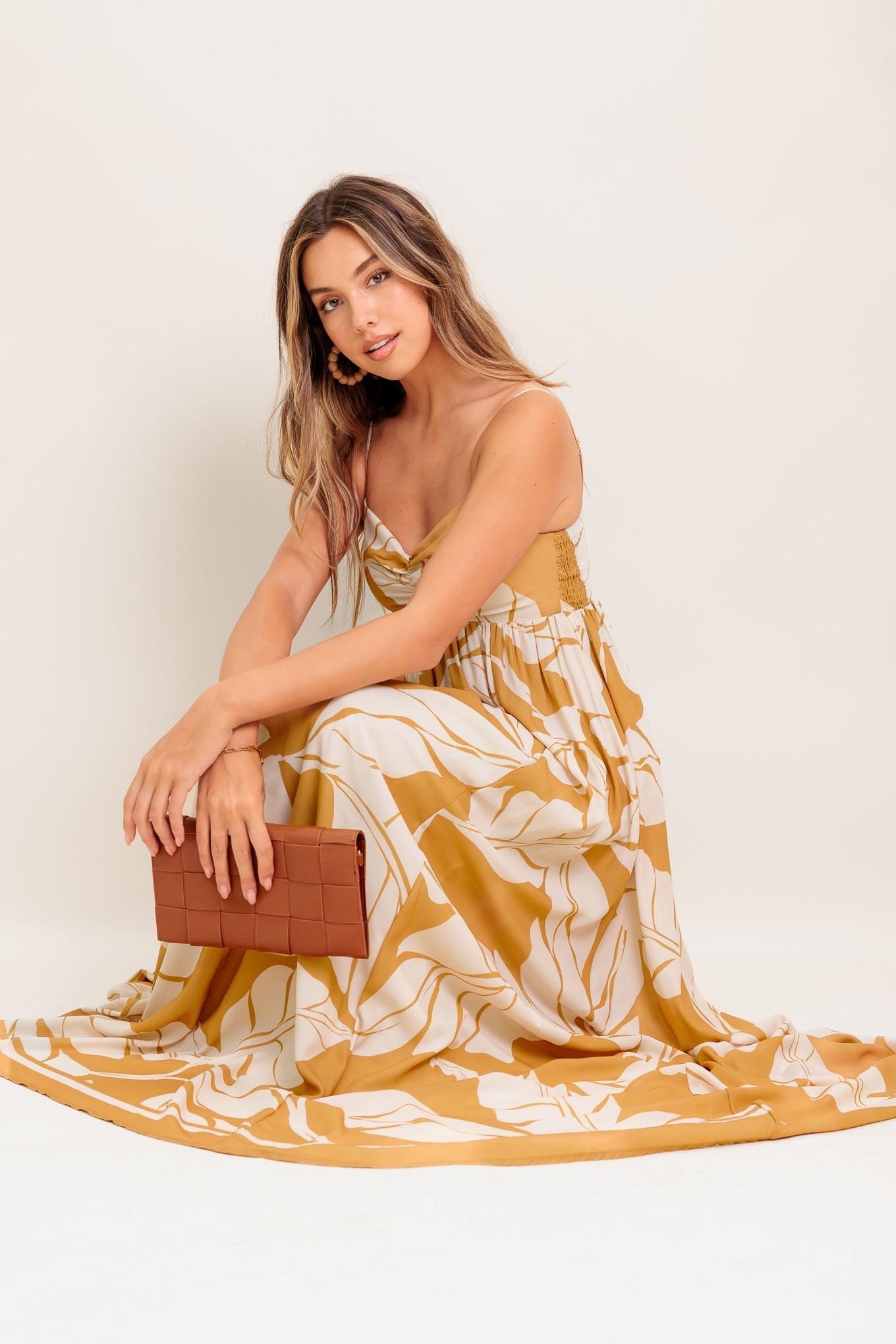 HEART OF HYDRANGEA WOVEN MAXI DRESS Flying Tomato