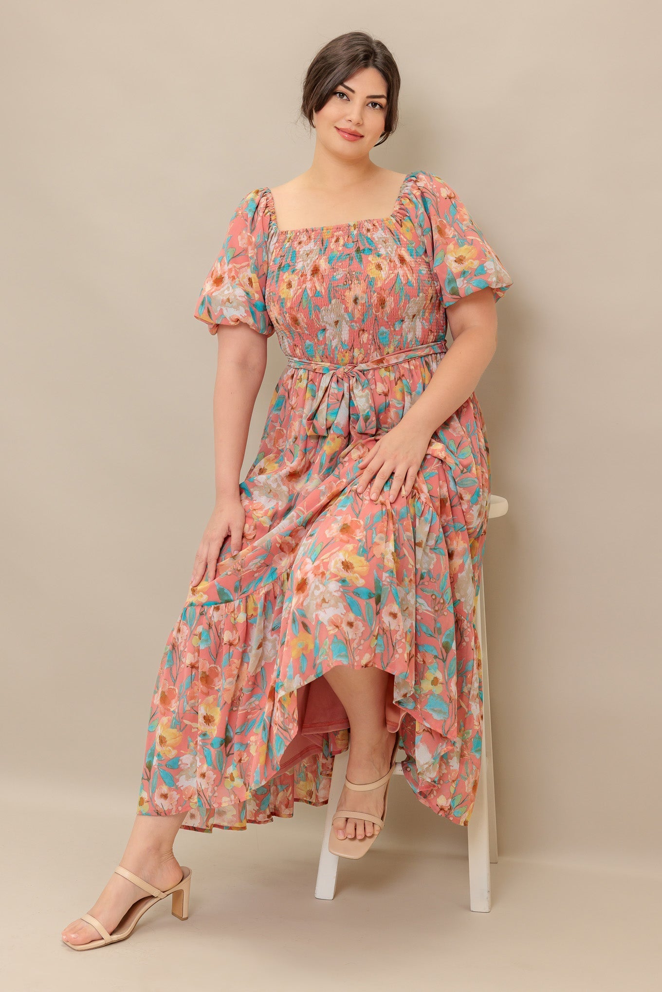 ROSY TWILIGHT WOVEN MIDI DRESS Flying Tomato