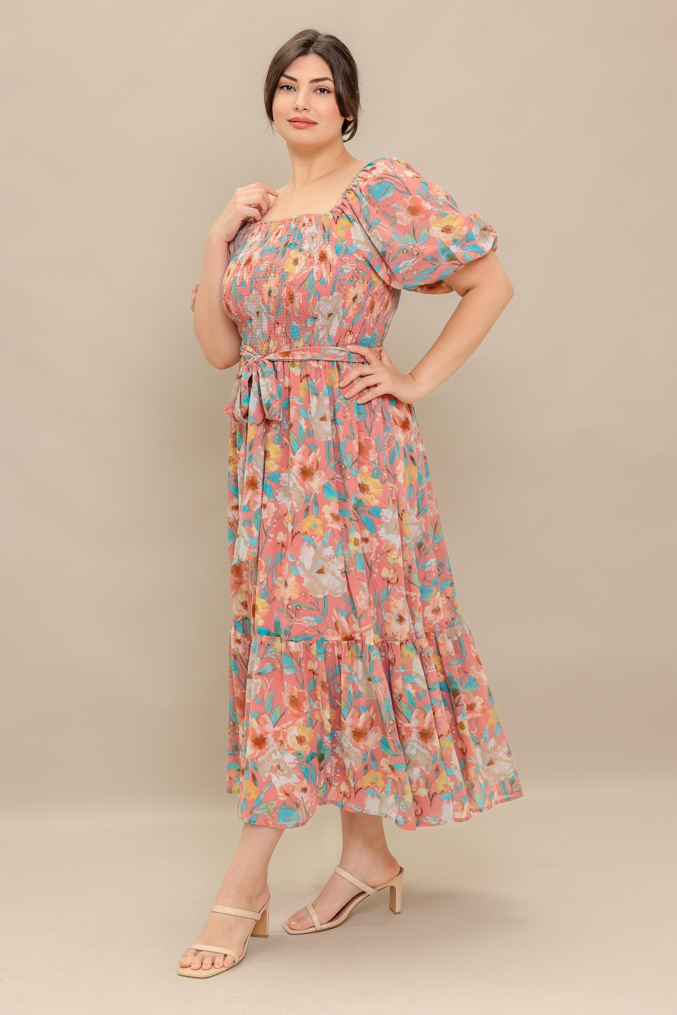 ROSY TWILIGHT WOVEN MIDI DRESS Flying Tomato