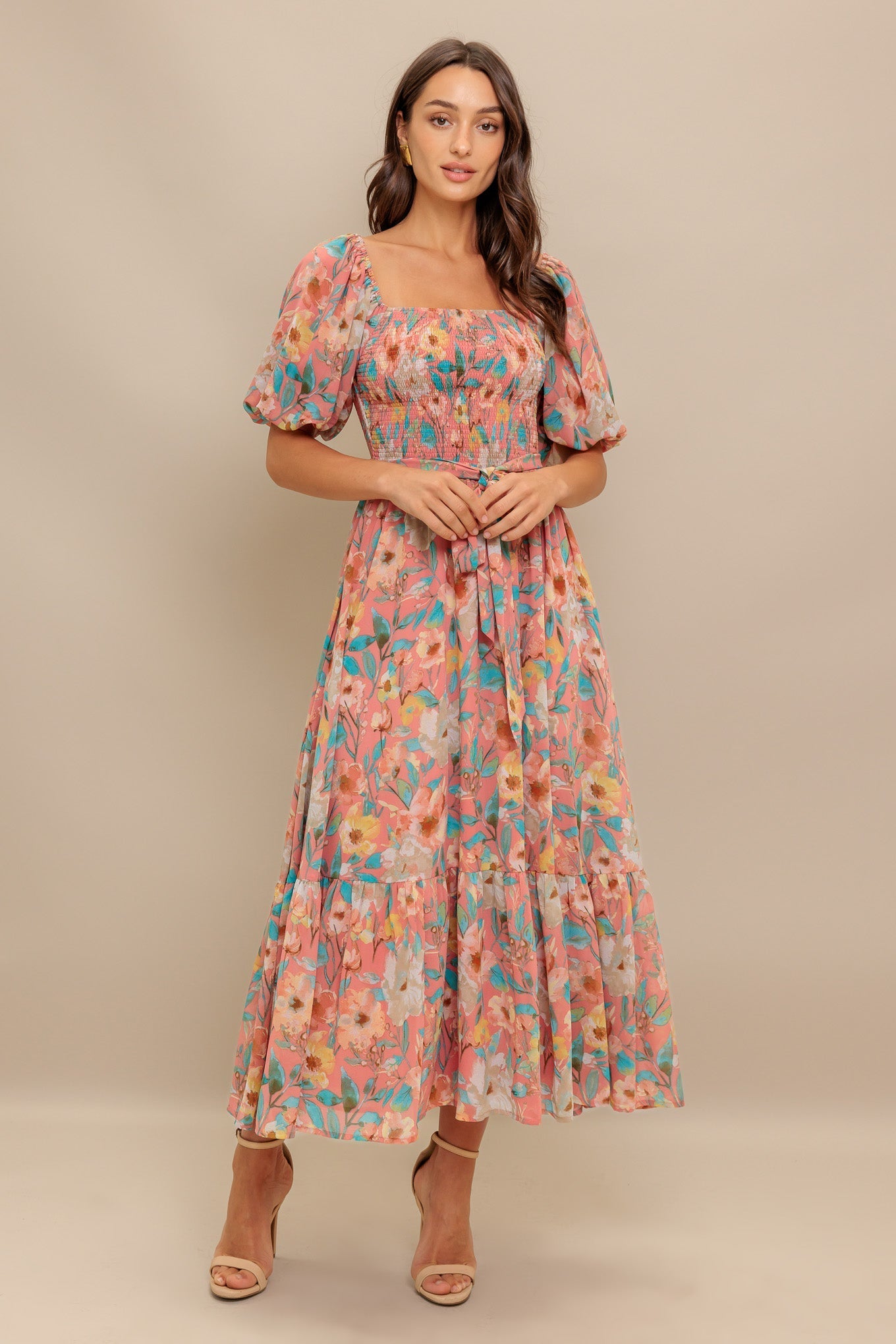 ROSY TWILIGHT WOVEN MIDI DRESS Flying Tomato