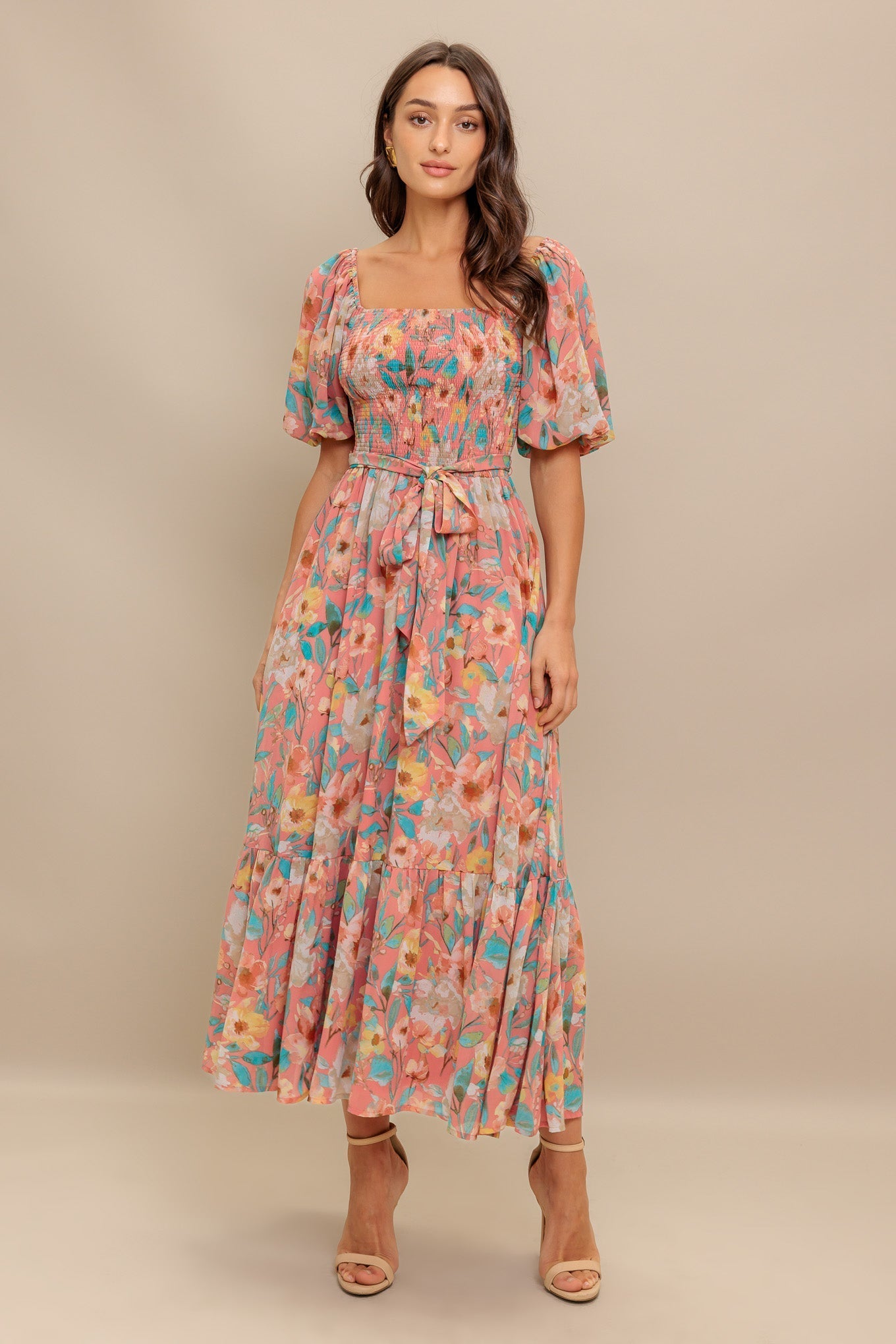 ROSY TWILIGHT WOVEN MIDI DRESS Flying Tomato