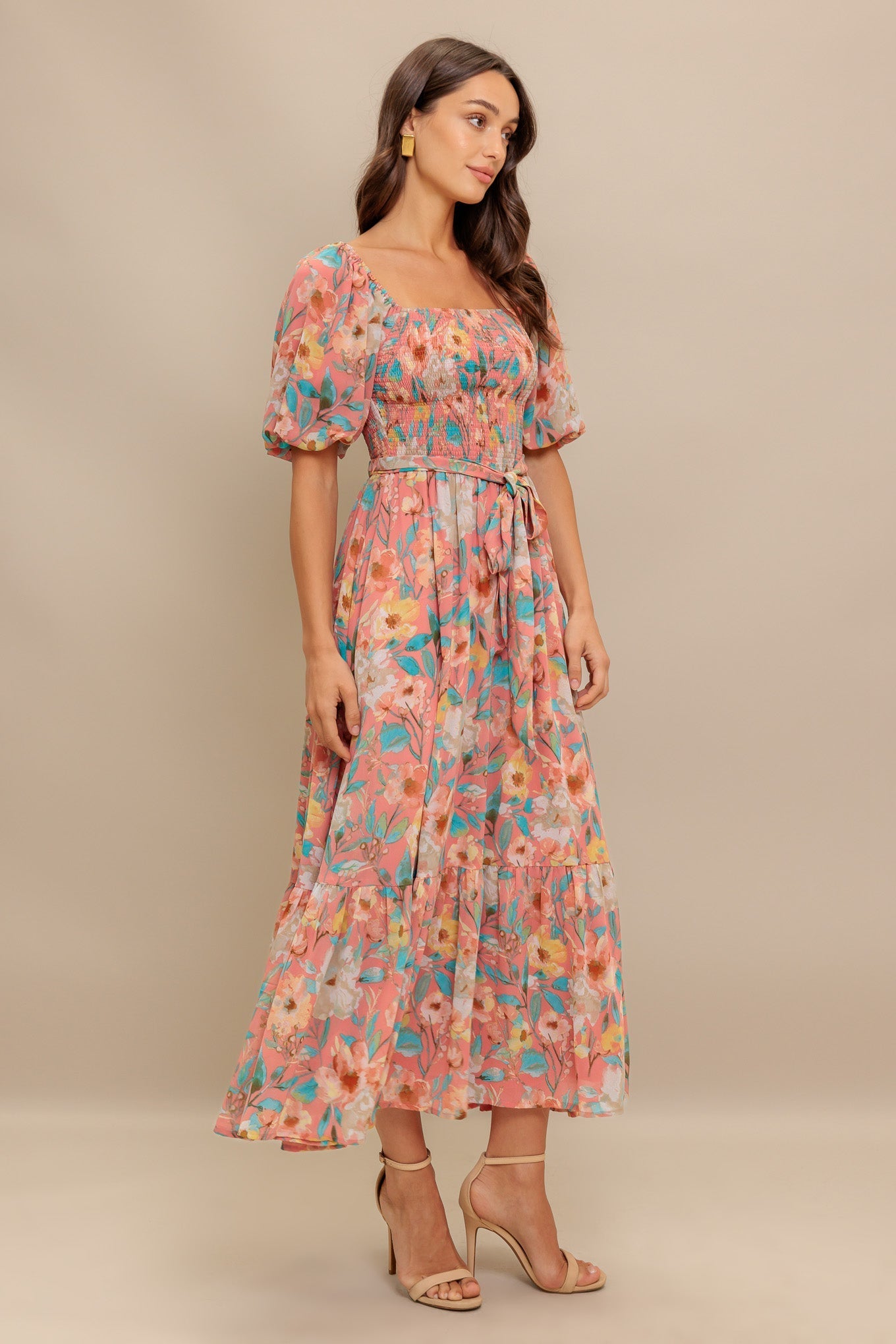 ROSY TWILIGHT WOVEN MIDI DRESS Flying Tomato