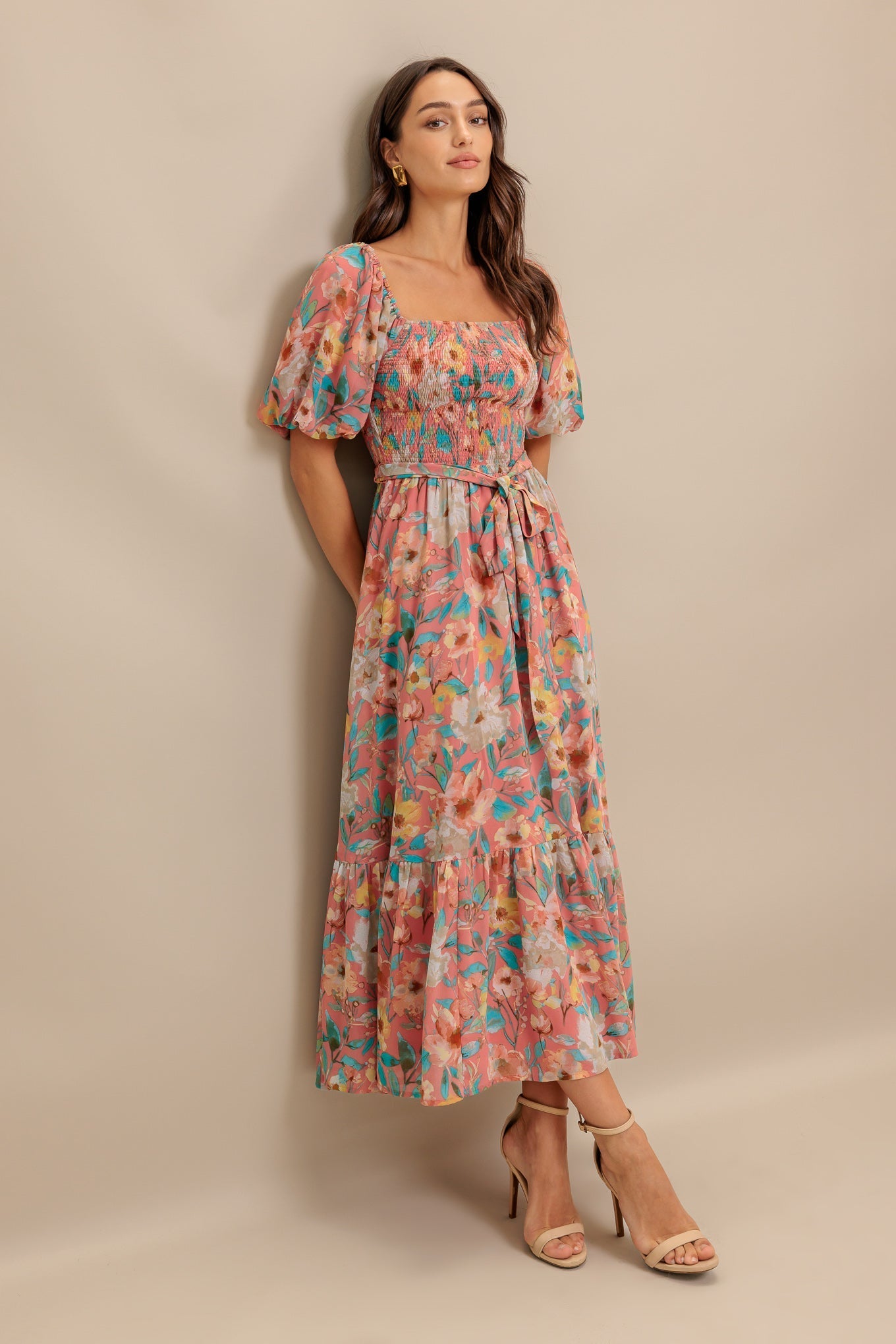 ROSY TWILIGHT WOVEN MIDI DRESS Flying Tomato