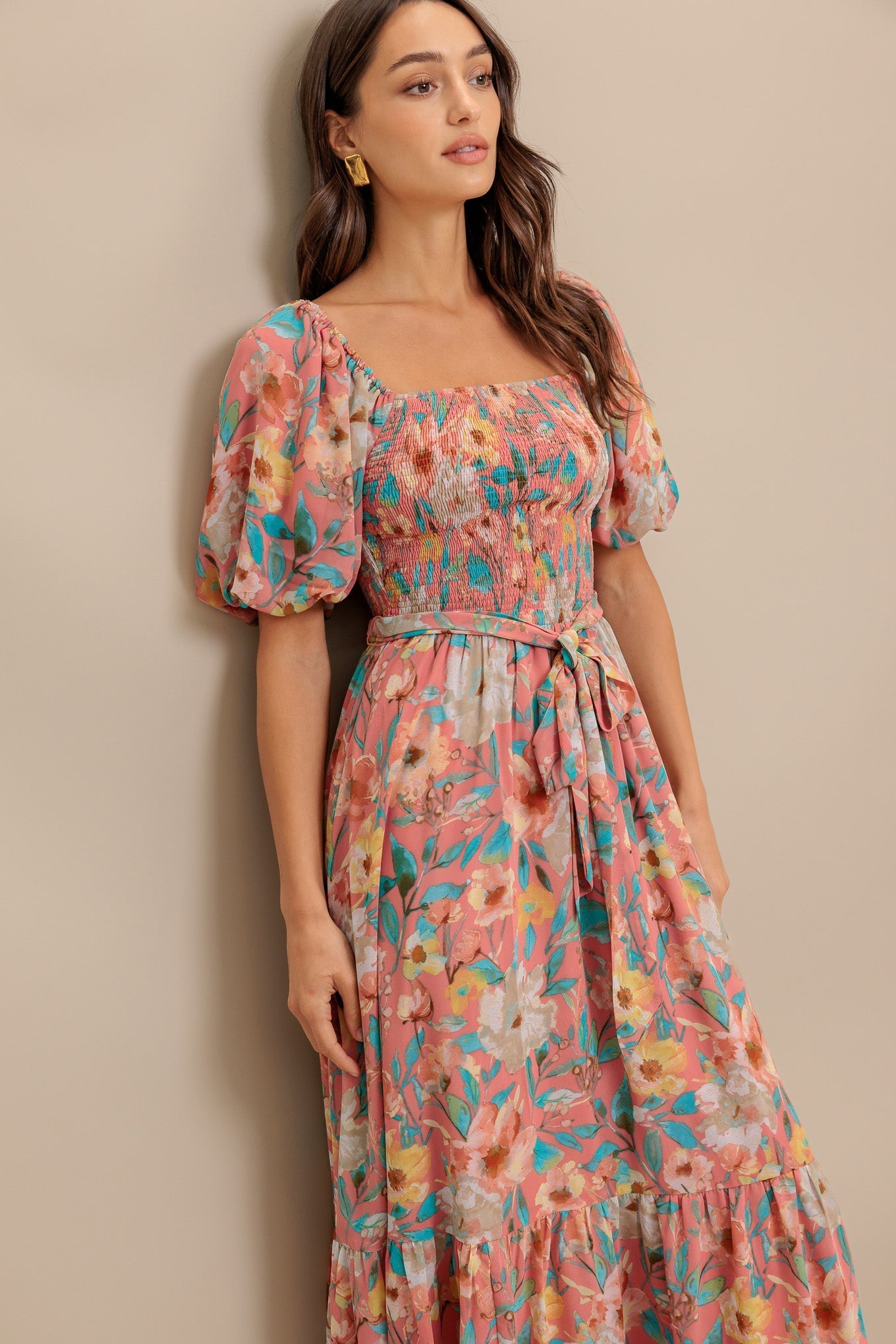 ROSY TWILIGHT WOVEN MIDI DRESS Flying Tomato