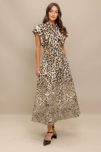 ROAR MODE WOVEN MIDI DRESS
