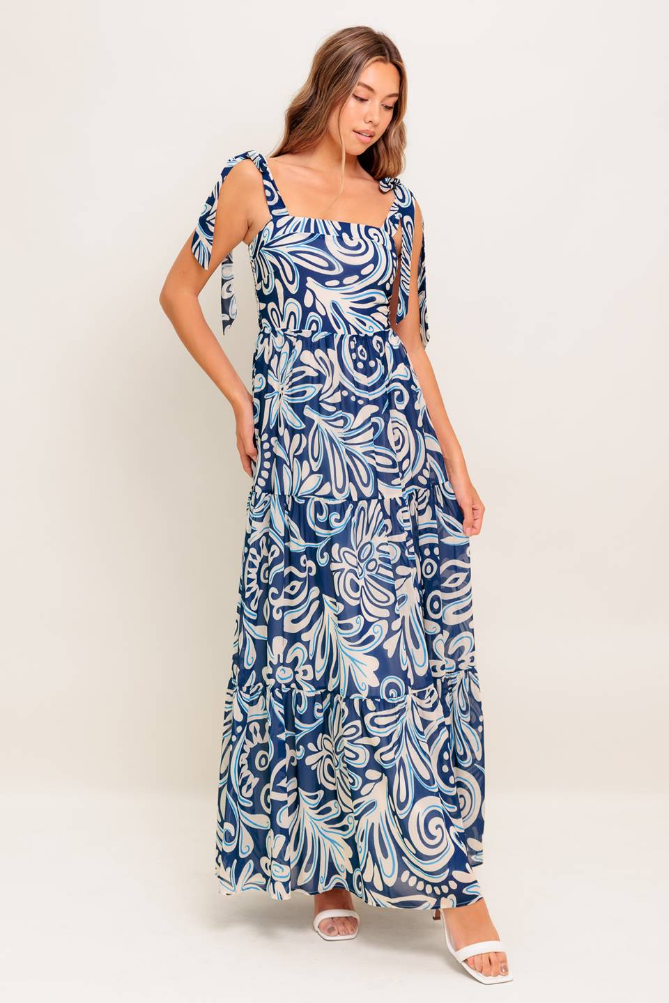 ISLAND SERENADE NAVY WOVEN MAXI DRESS Flying Tomato