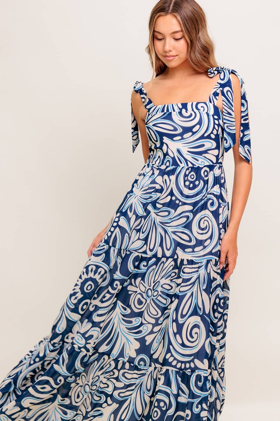 ISLAND SERENADE NAVY WOVEN MAXI DRESS Flying Tomato