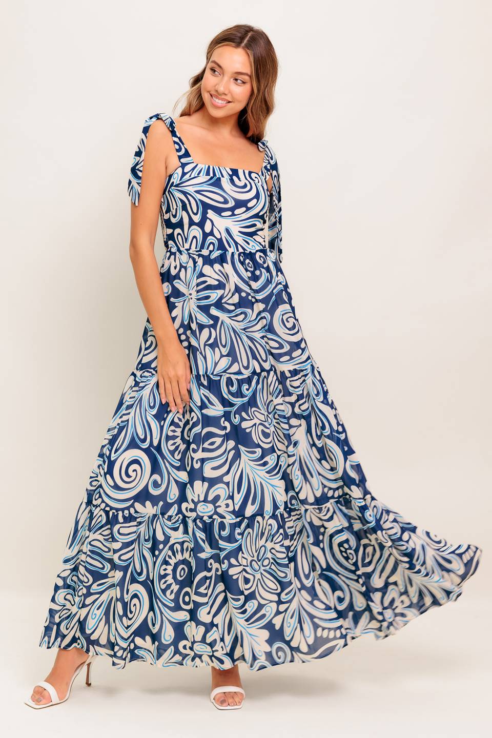 ISLAND SERENADE NAVY WOVEN MAXI DRESS Flying Tomato
