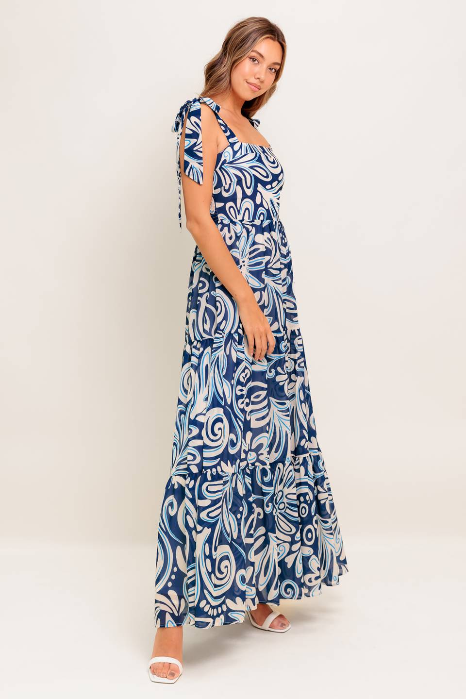 ISLAND SERENADE NAVY WOVEN MAXI DRESS Flying Tomato