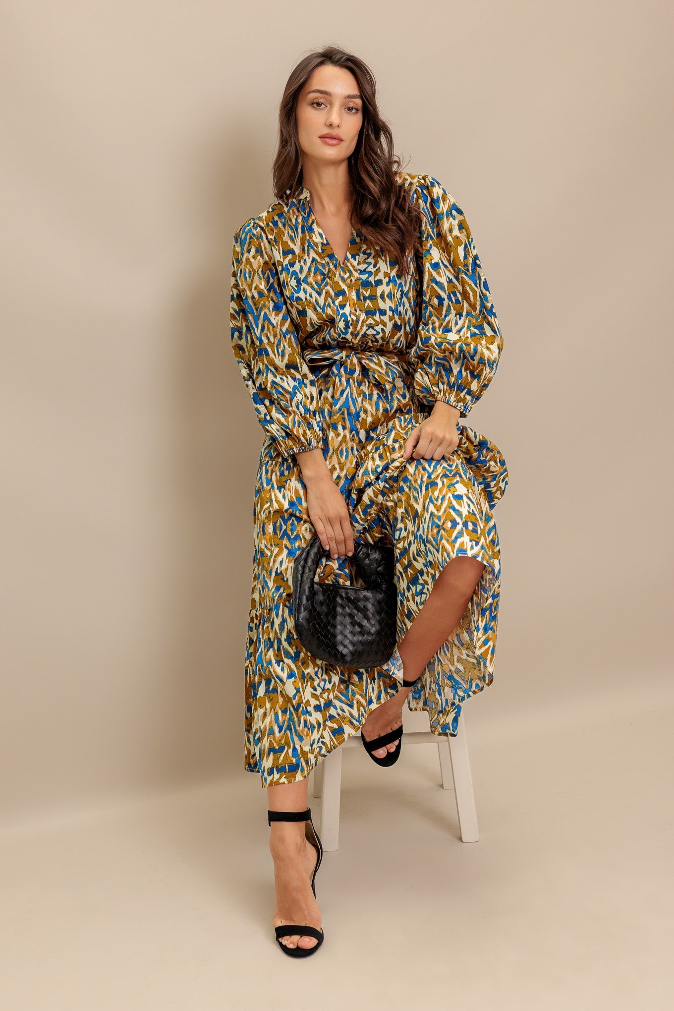 TERRA VISION WOVEN MIDI DRESS Flying Tomato