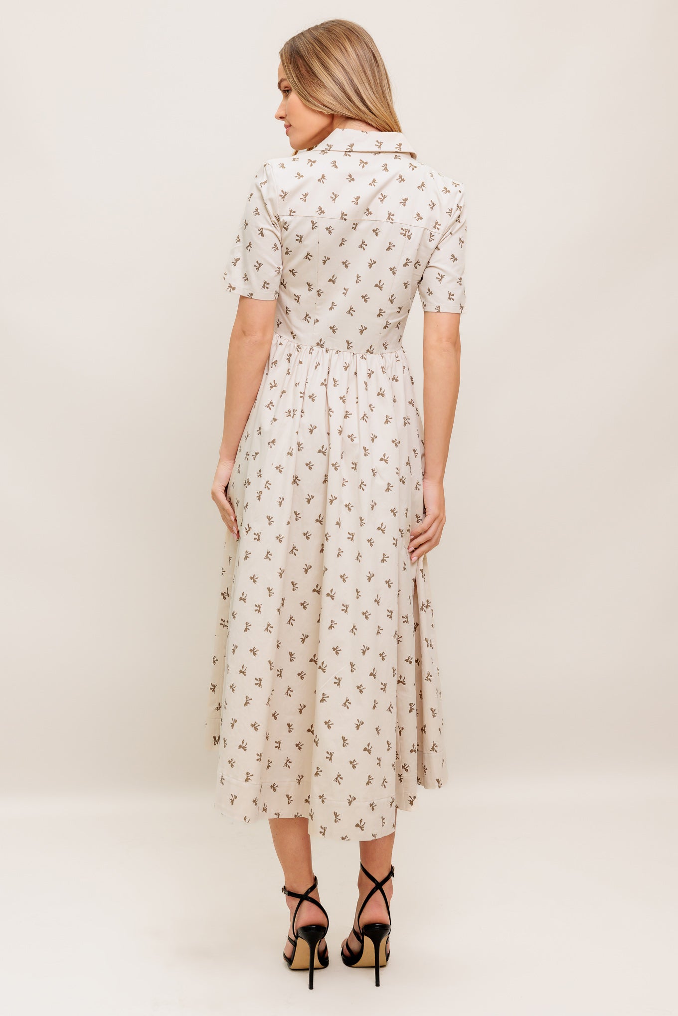 CANDY KISS BEIGE WOVEN MIDI DRESS Flying Tomato