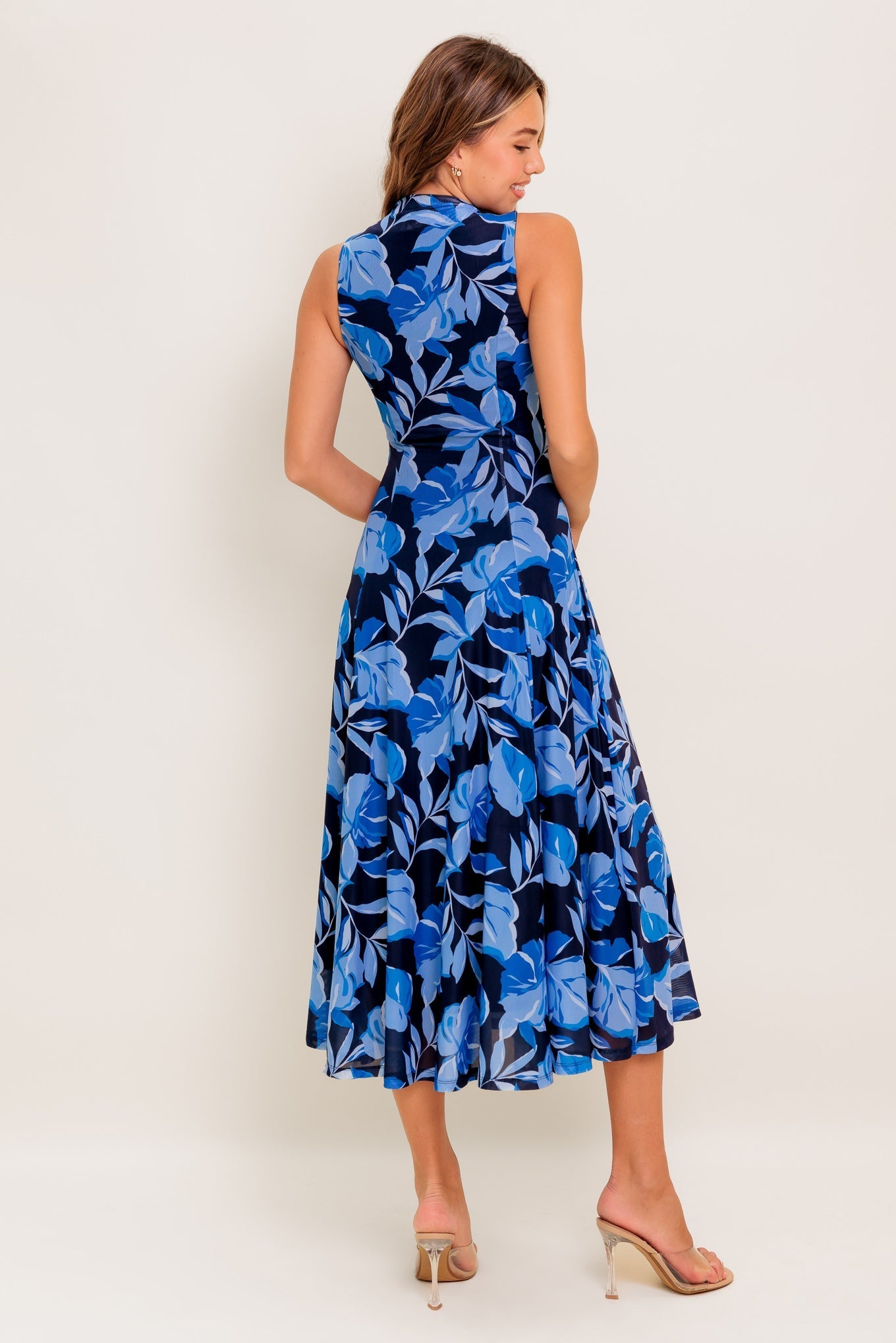 MIDNIGHT BLOOM WOVEN MIDI DRESS Flying Tomato