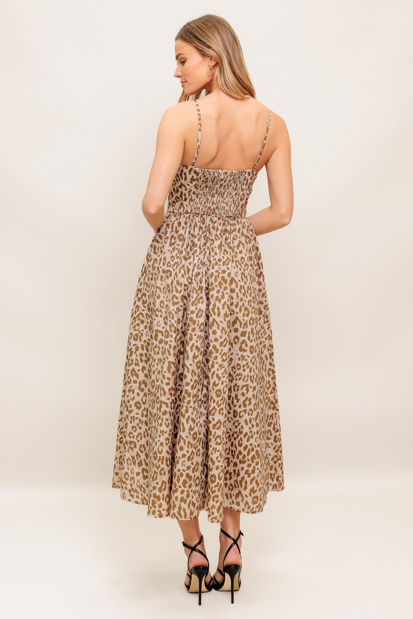 TENDER TOUCH TAUPE WOVEN MIDI DRESS Flying Tomato