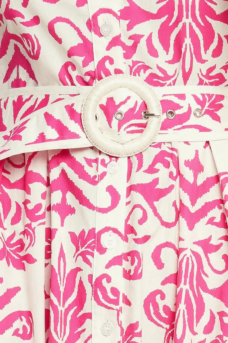 FESTA BLOSSOM WOVEN MIDI SHIRT DRESS Flying Tomato