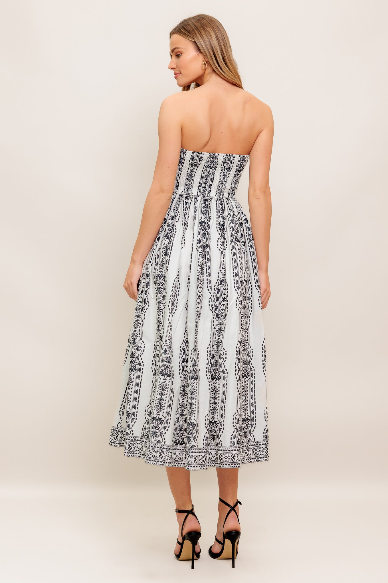 SUMMER SILHOUETTE WOVEN MIDI DRESS Flying Tomato