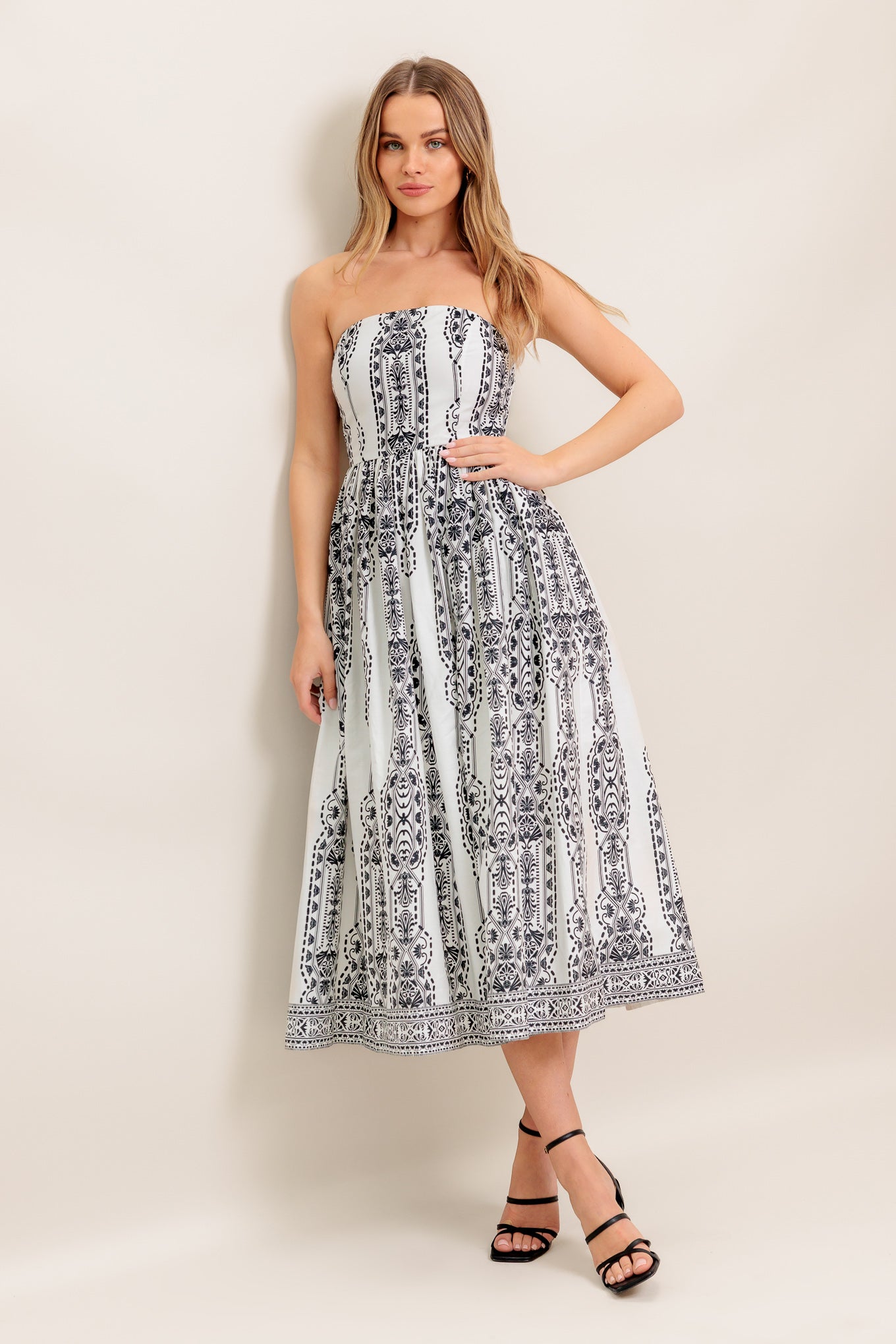 SUMMER SILHOUETTE WOVEN MIDI DRESS Flying Tomato