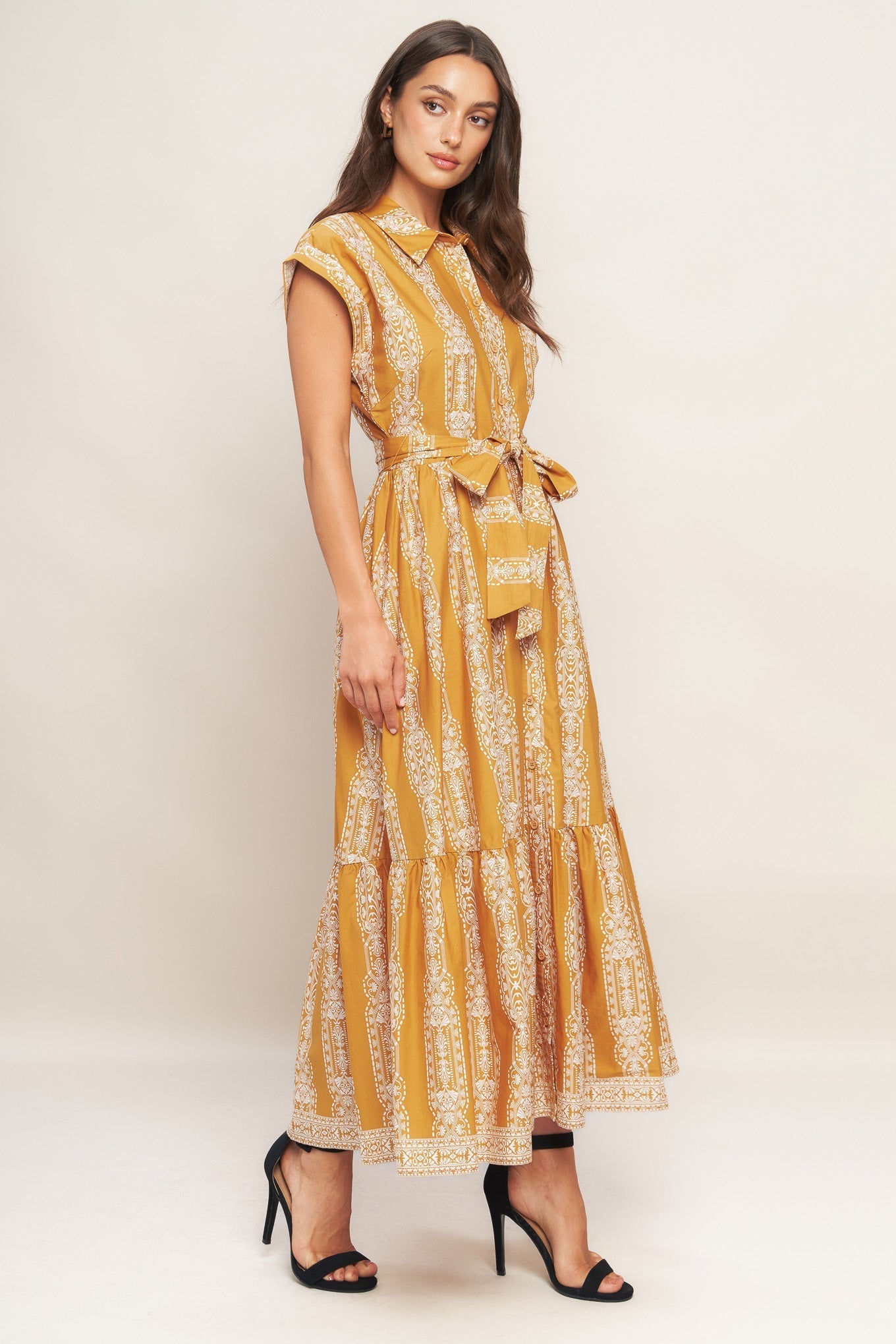 DESERT BLOOM WOVEN MIDI DRESS Flying Tomato