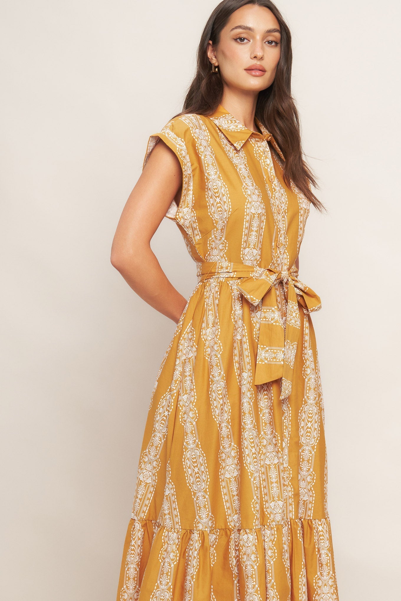 DESERT BLOOM WOVEN MIDI DRESS Flying Tomato