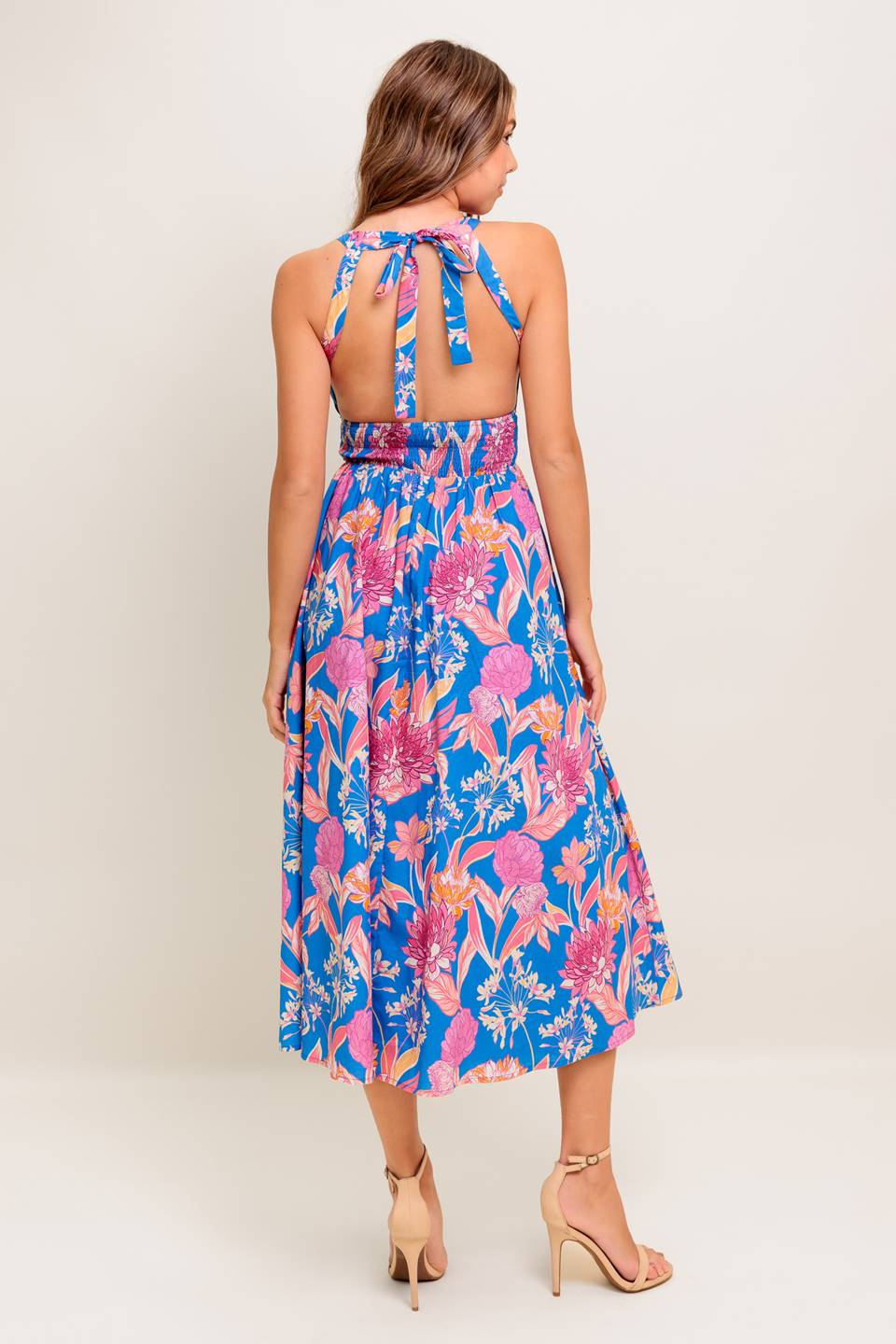 SUN-KISSED FLOWER WOVEN MIDI DRESS Flying Tomato
