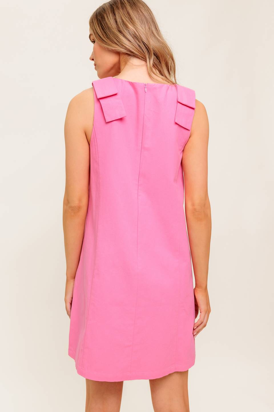 IN MY DREAMS PINK WOVEN MINI DRESS Flying Tomato