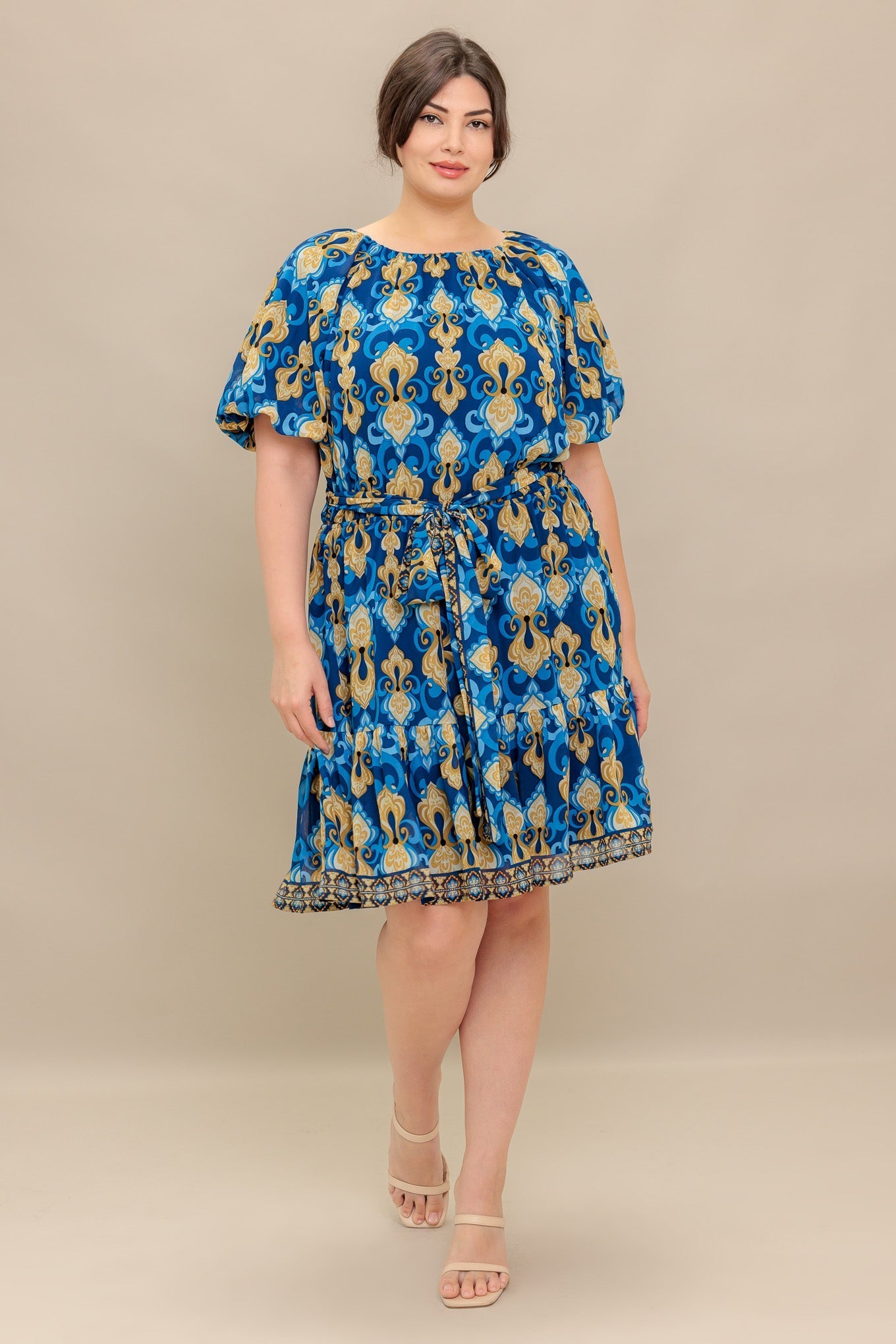 BAROQUE BREEZE WOVEN MINI DRESS Flying Tomato