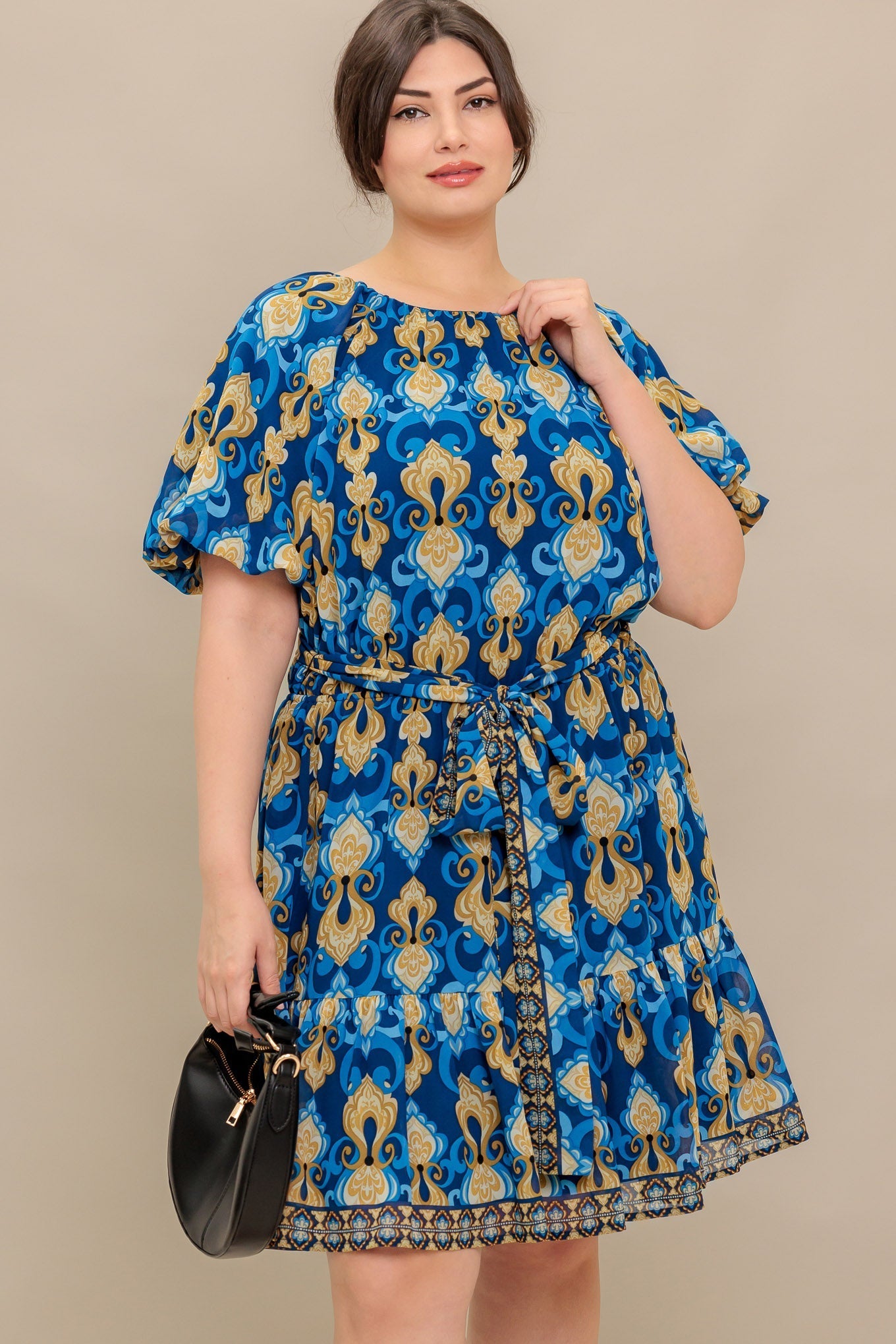 BAROQUE BREEZE WOVEN MINI DRESS Flying Tomato