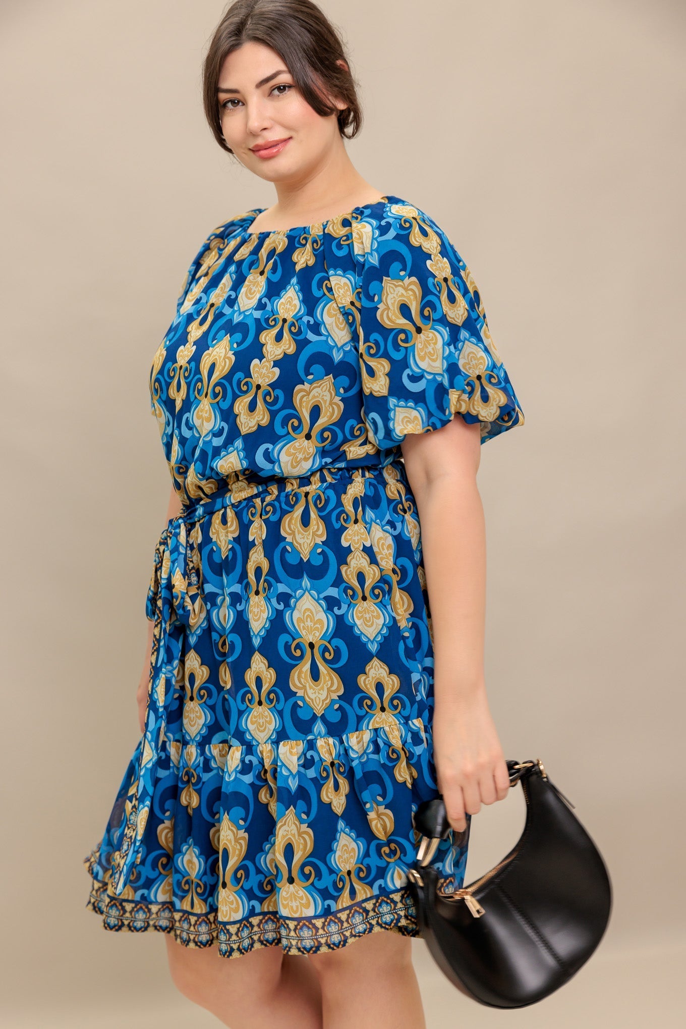 BAROQUE BREEZE WOVEN MINI DRESS Flying Tomato