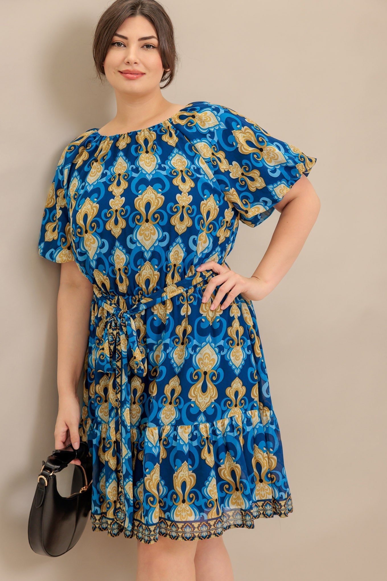 BAROQUE BREEZE WOVEN MINI DRESS Flying Tomato