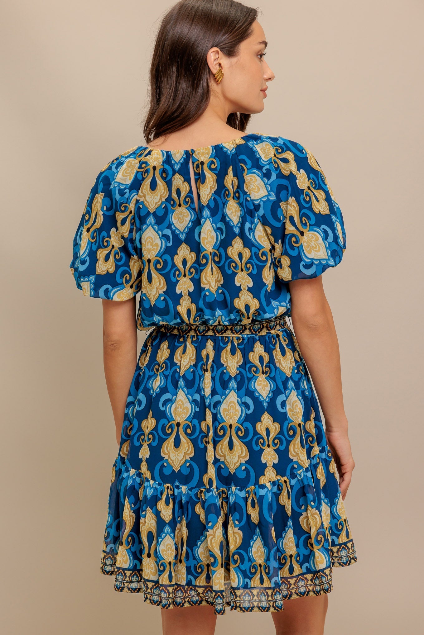 BAROQUE BREEZE WOVEN MINI DRESS Flying Tomato