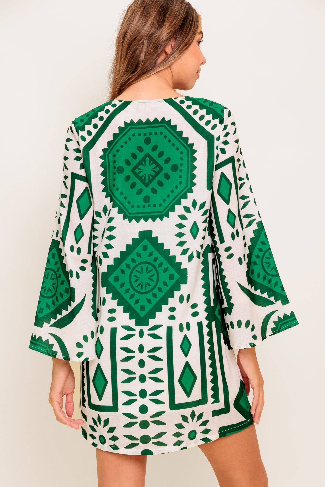 EMERALD TERRA TUNIC WOVEN MINI DRESS Flying Tomato