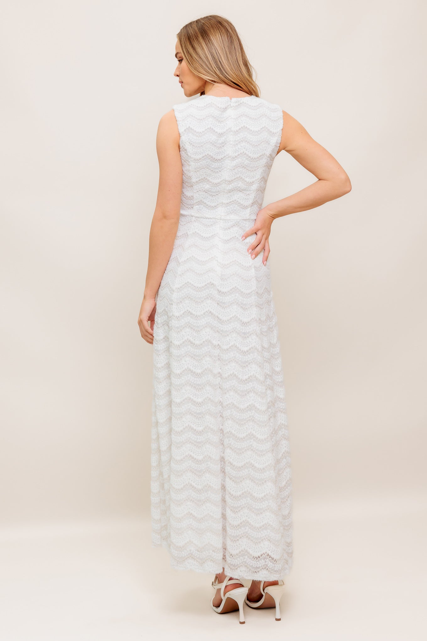 HEARTFELT CREAM WOVEN LACE ANKLE DRESS Flying Tomato