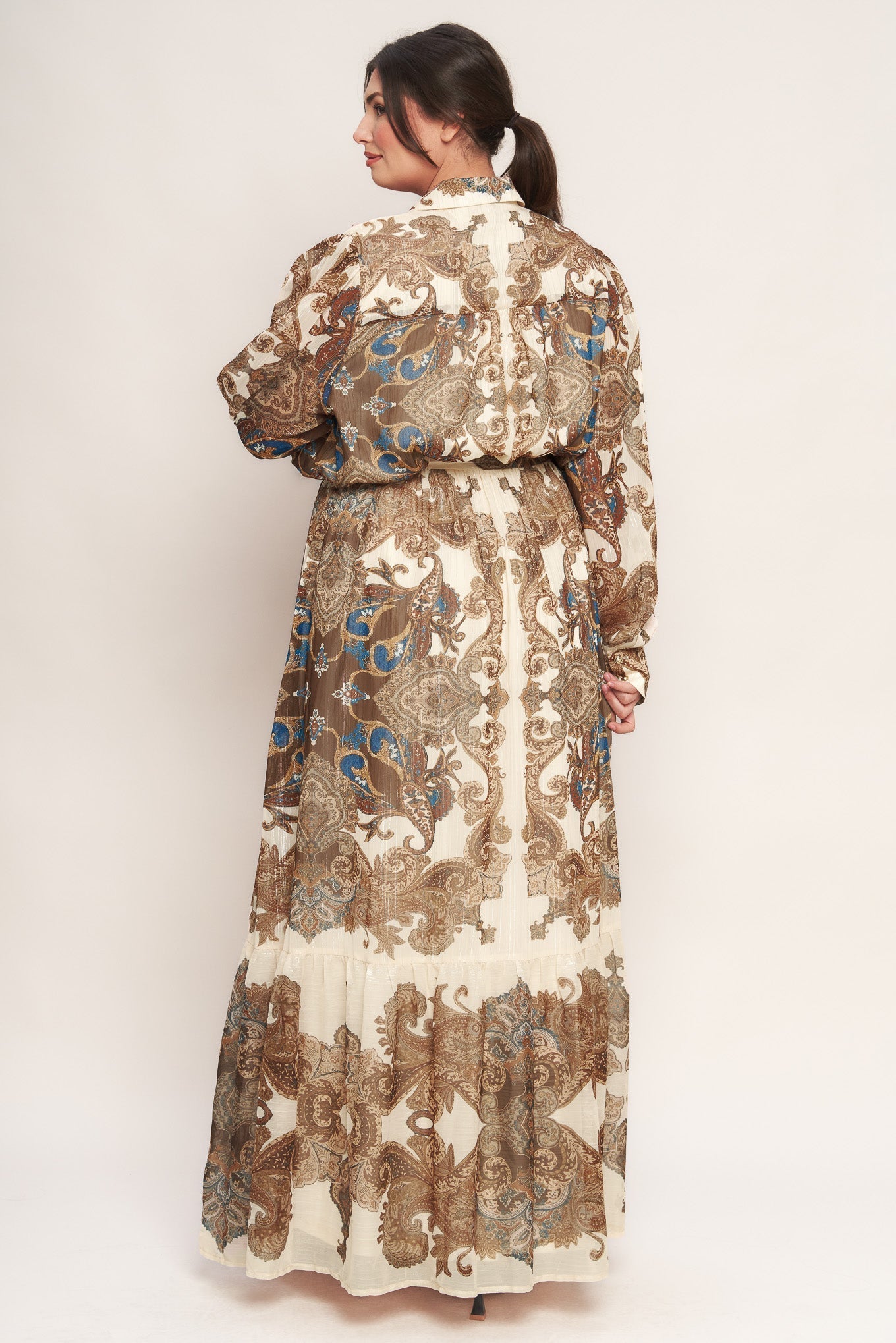 BOHEMIAN TAPESTRY BROWN WOVEN MAXI DRESS Flying Tomato