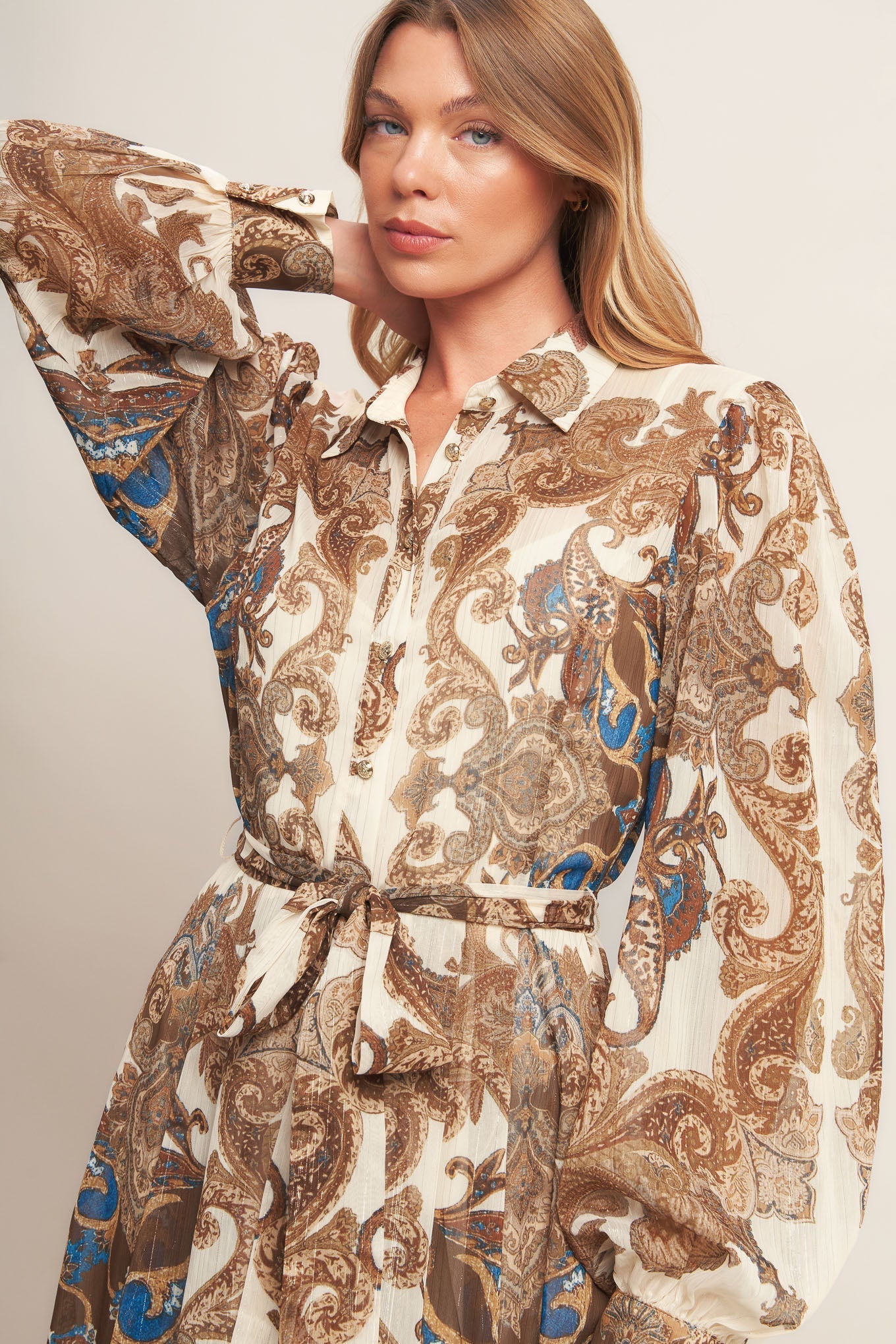 BOHEMIAN TAPESTRY BROWN WOVEN MAXI DRESS Flying Tomato